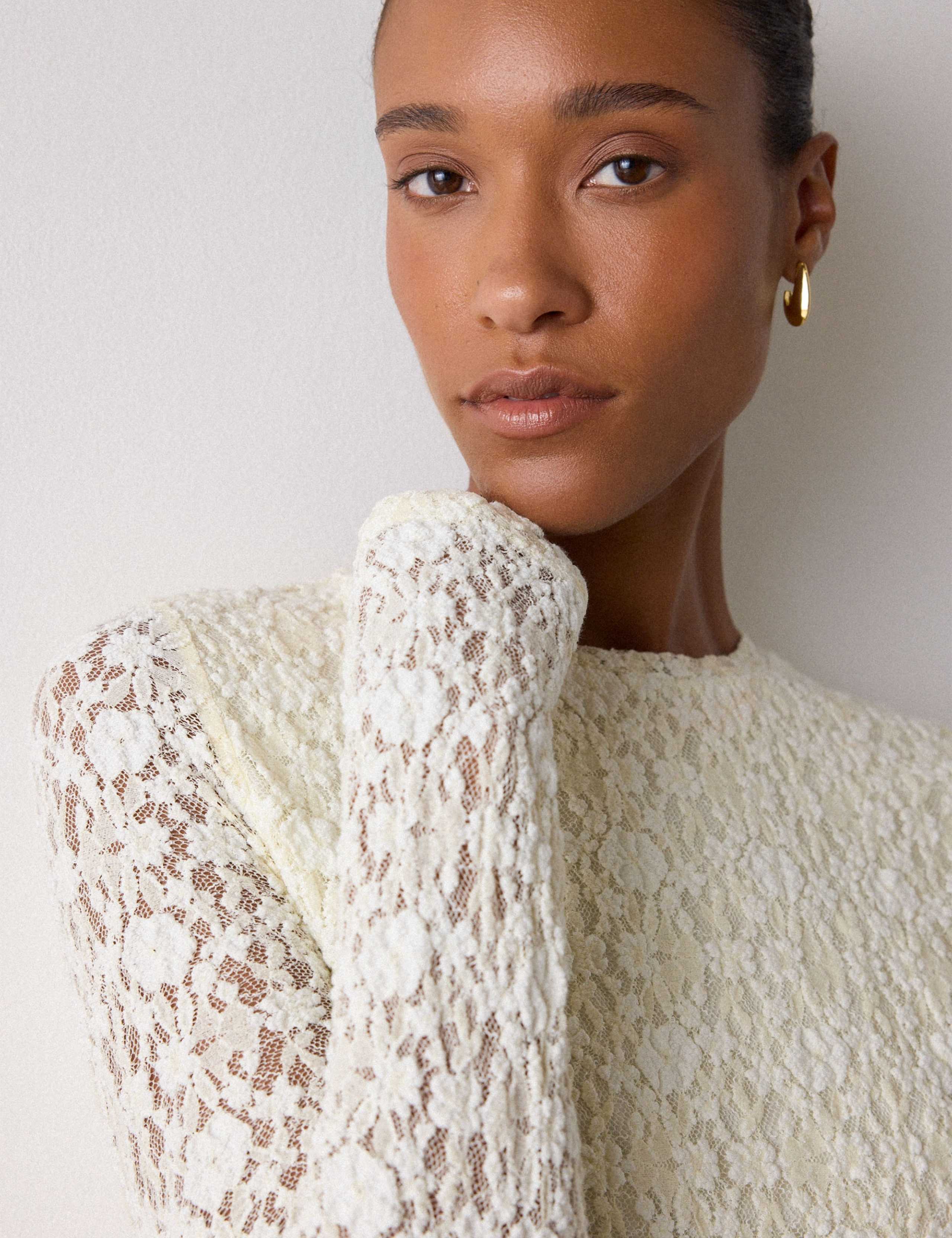 Lace Detail Long Sleeve Top 5 of 5