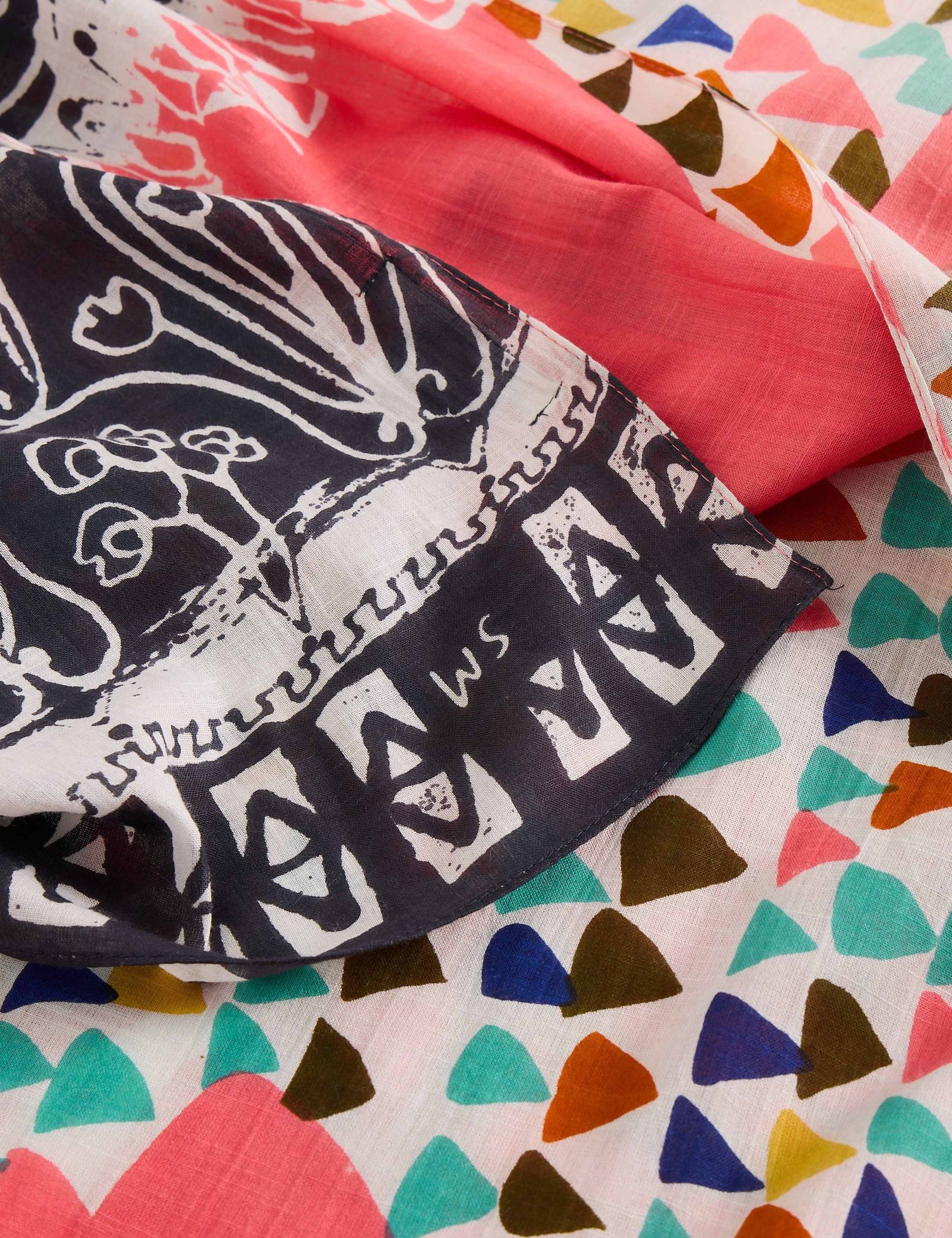 Cotton Blend Printed Scarf 3 of 3