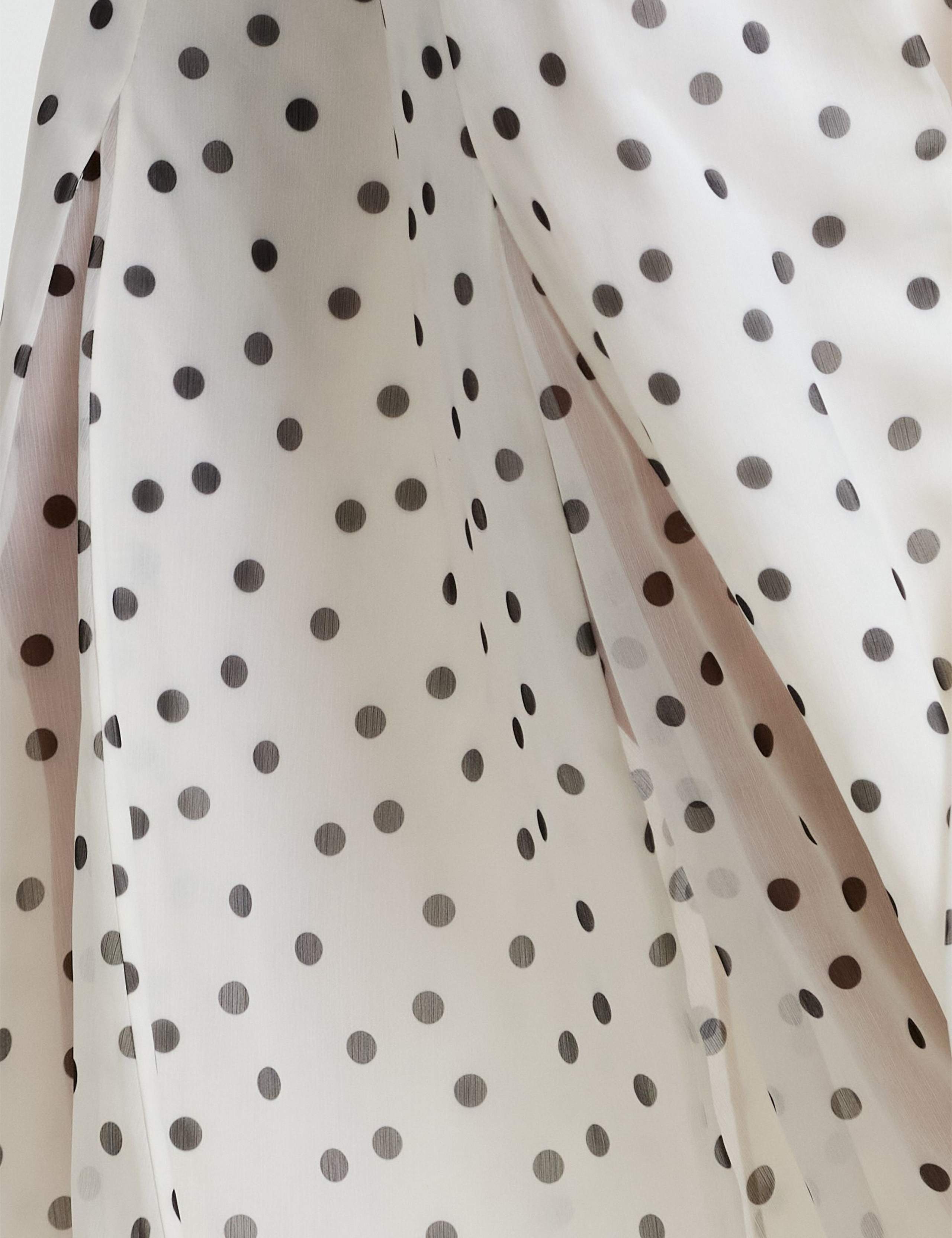 Chiffon Polka Dot Midaxi Skater Dress 6 of 6