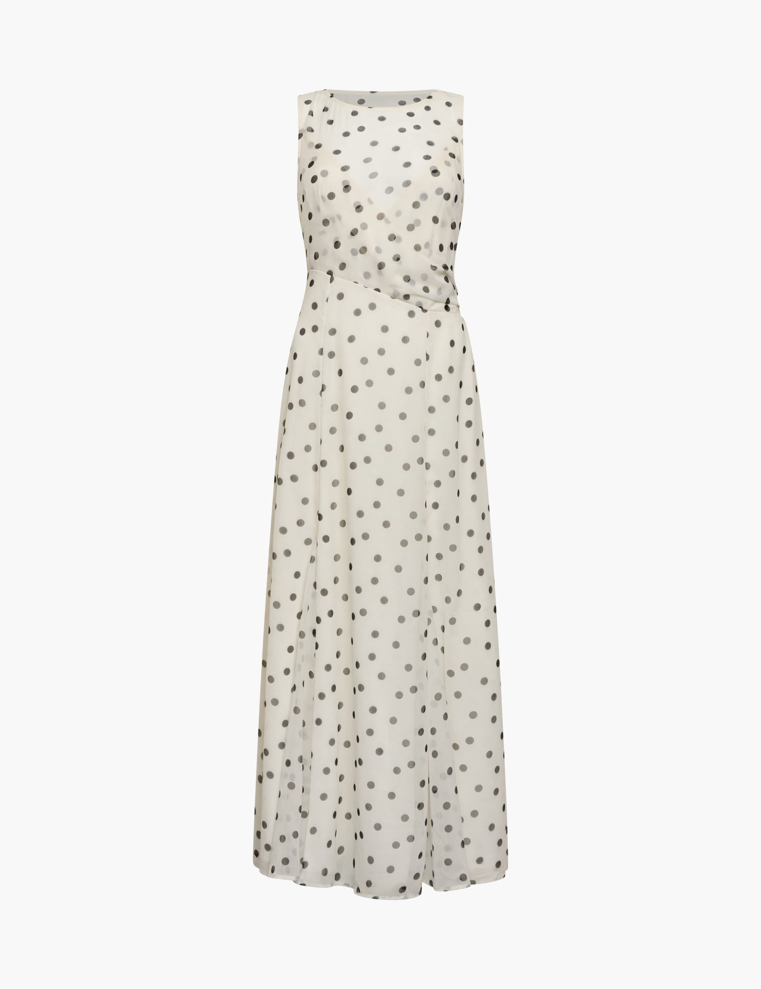 Chiffon Polka Dot Midaxi Skater Dress 2 of 6