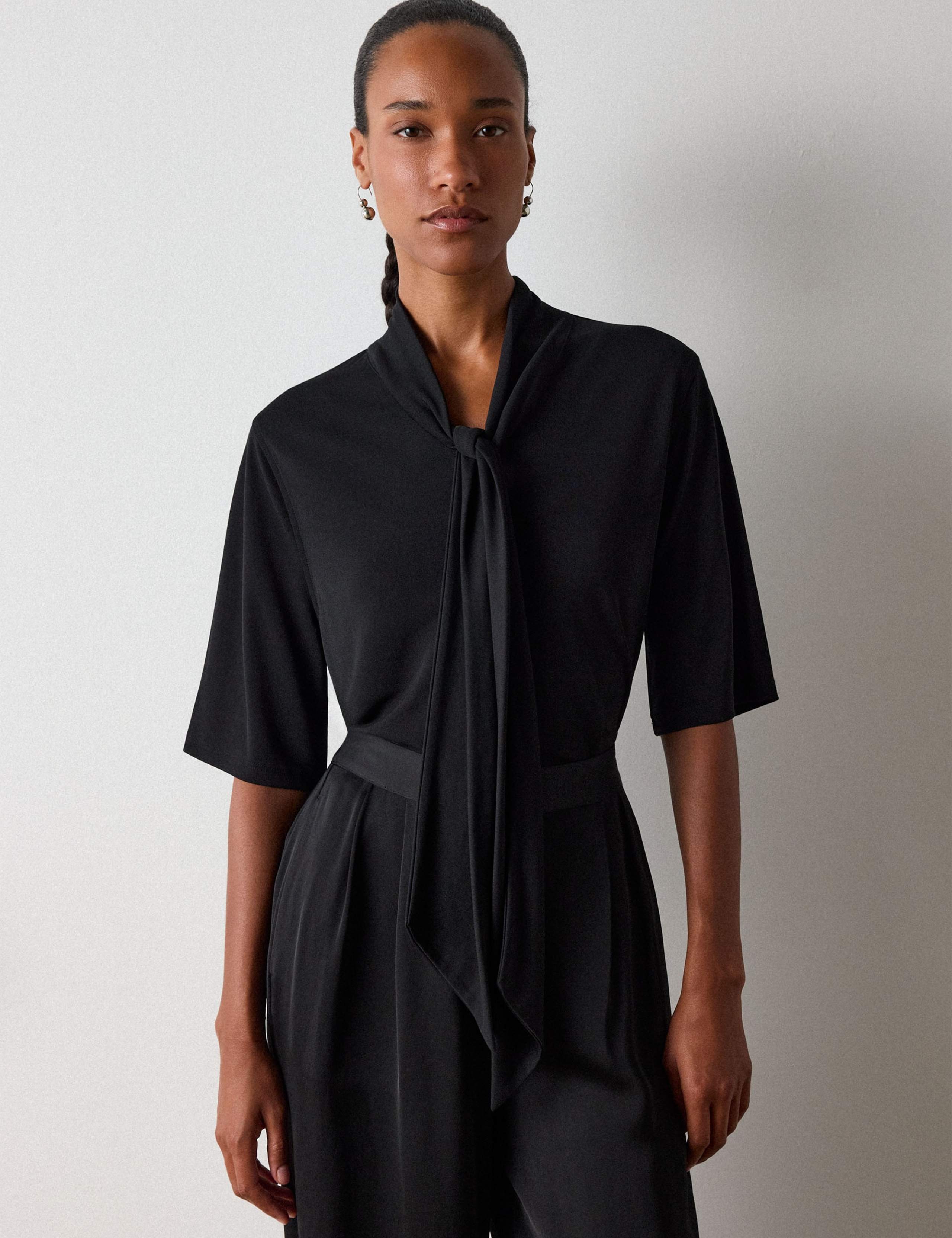 Short Sleeve Tie Jersey Top 3 of 6