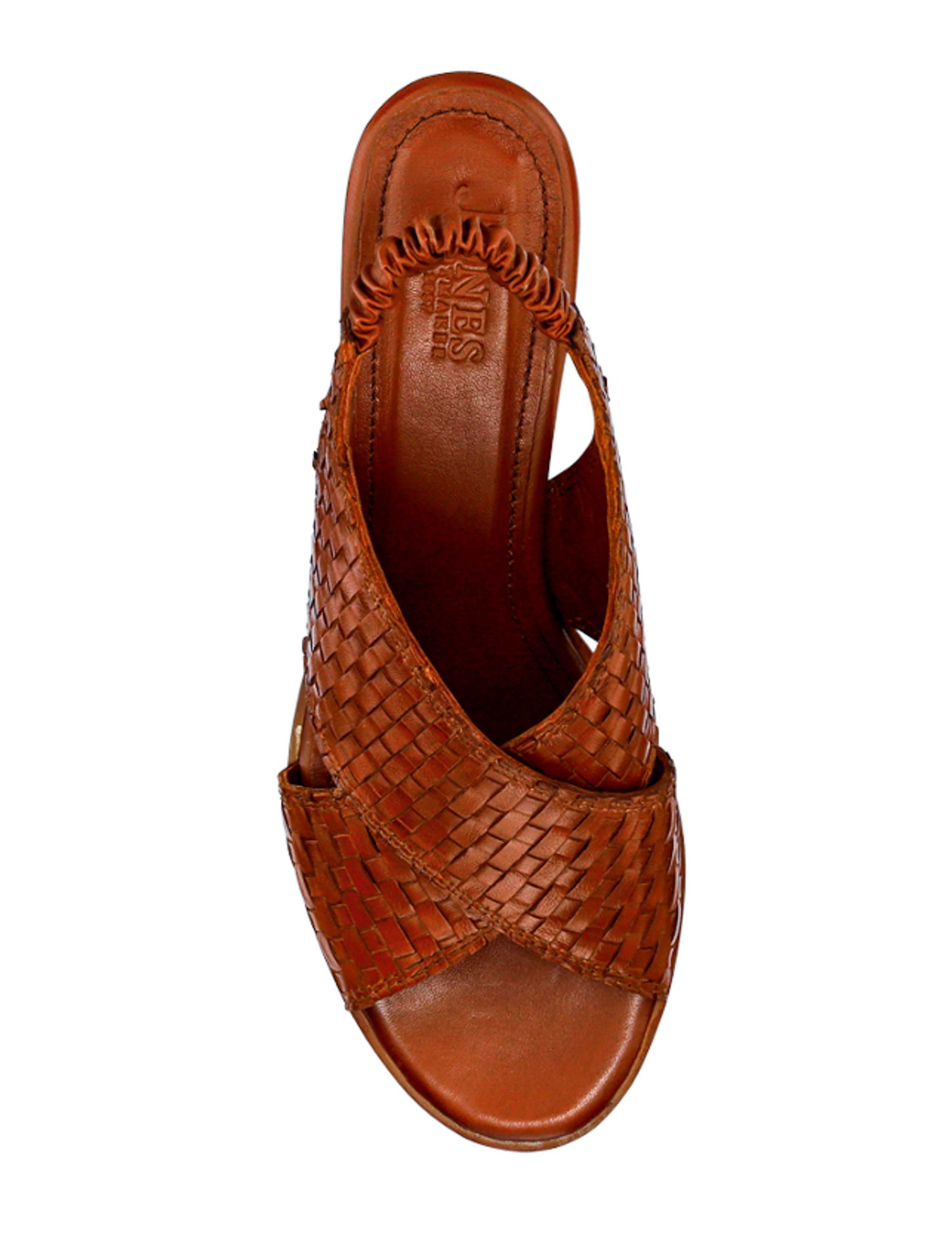 Leather Woven Block Heel Slingback Sandals 3 of 7