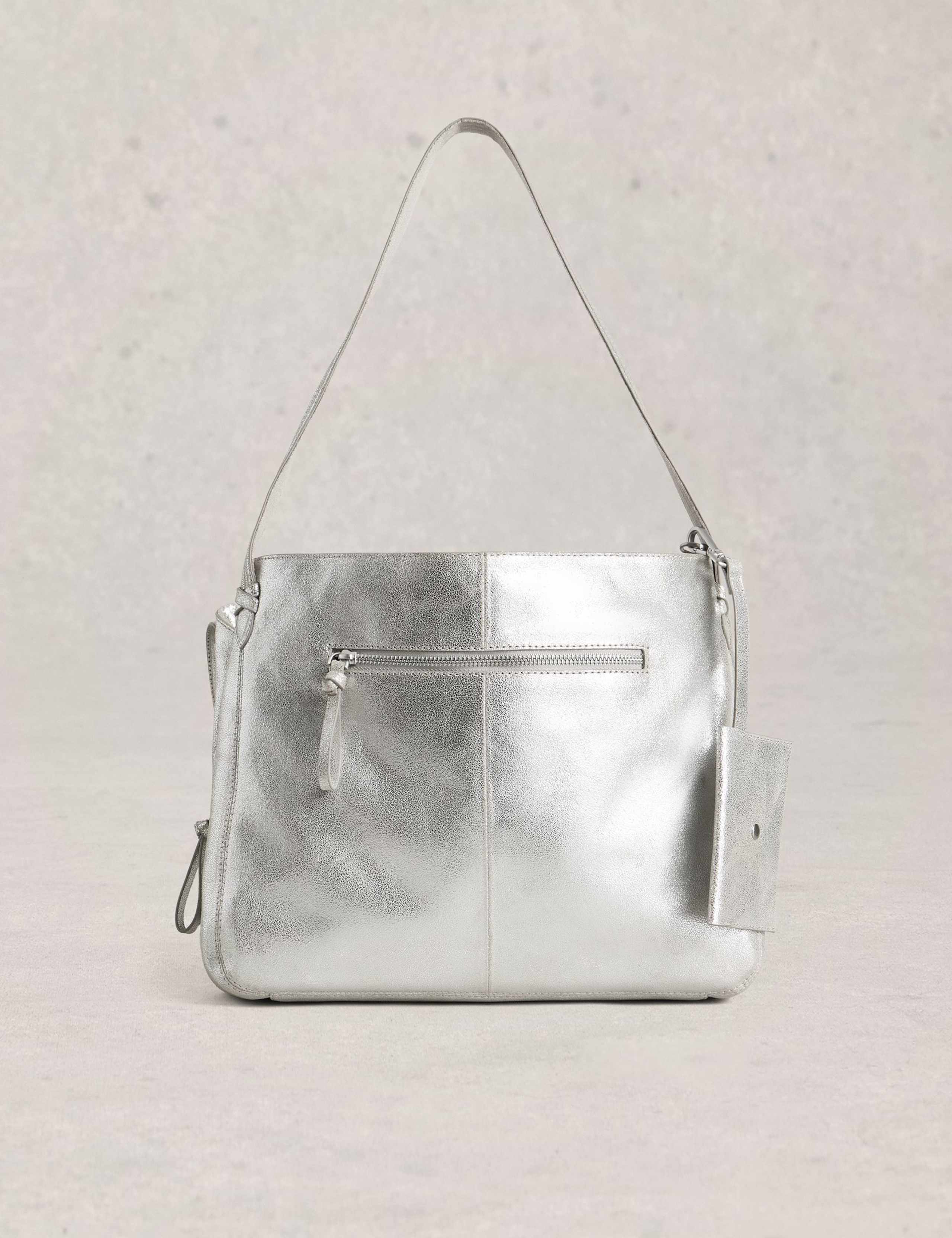 Leather Metallic Tote Bag 1 of 5