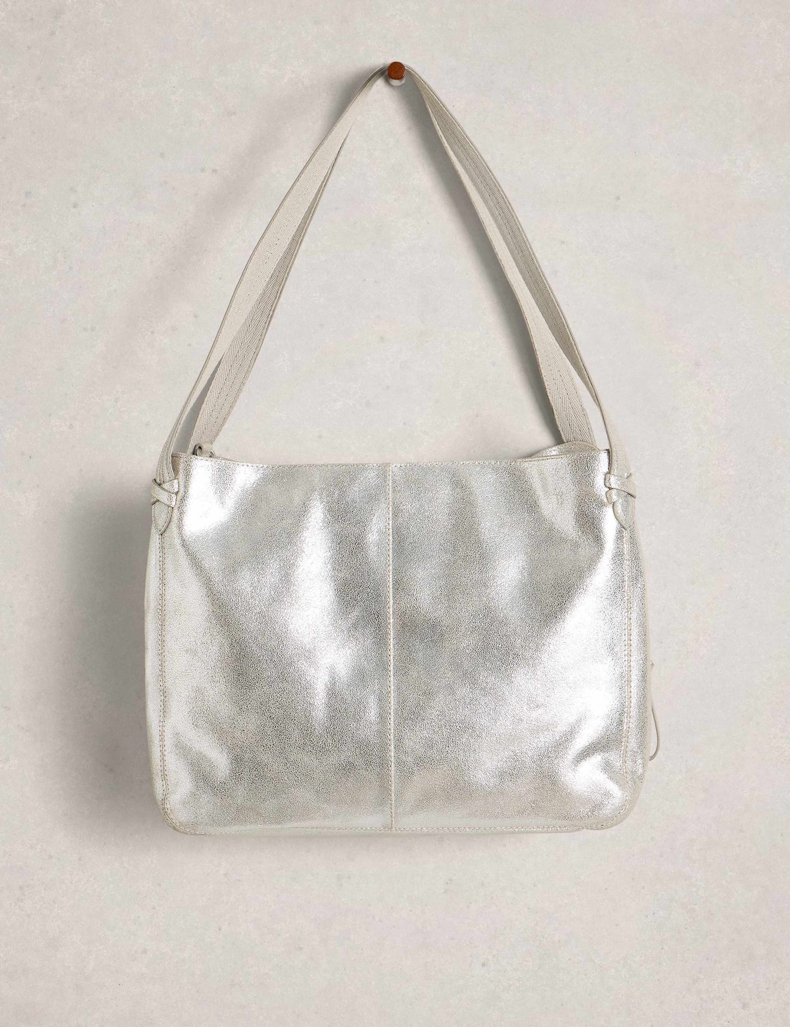 Leather Metallic Tote Bag 2 of 5
