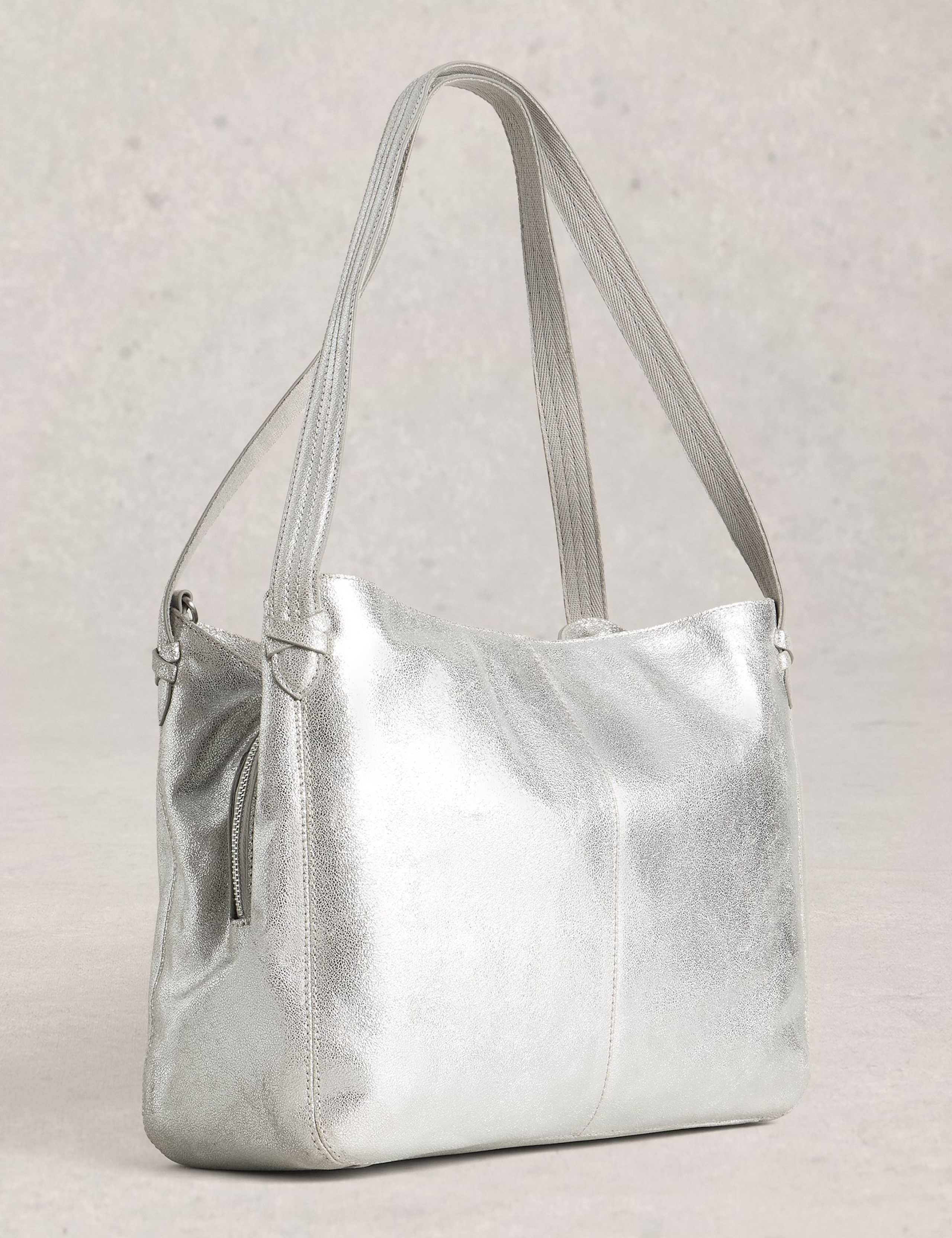 Leather Metallic Tote Bag 5 of 5