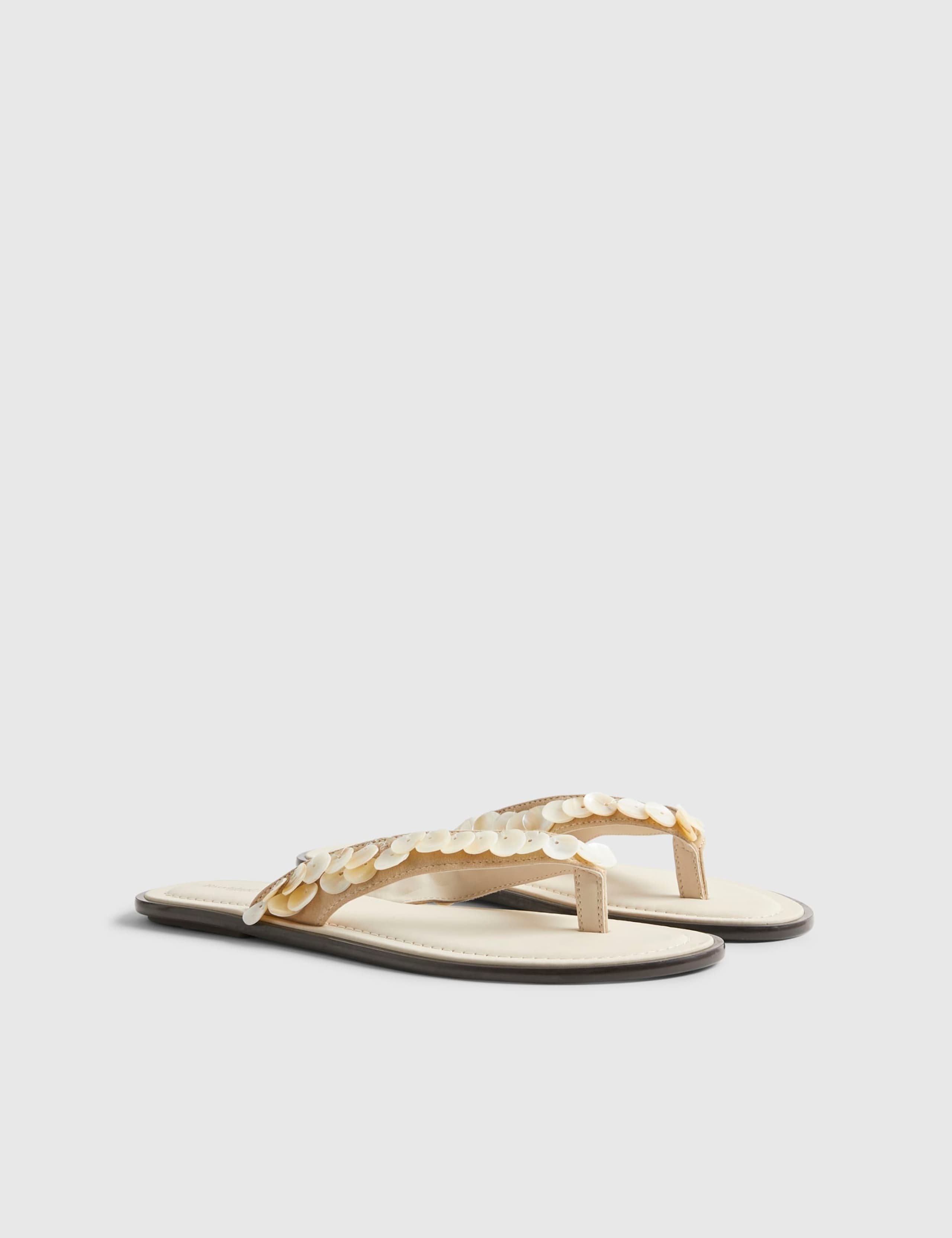 Mother of Pearl Embellished Toe Thong Sandals 3 of 5