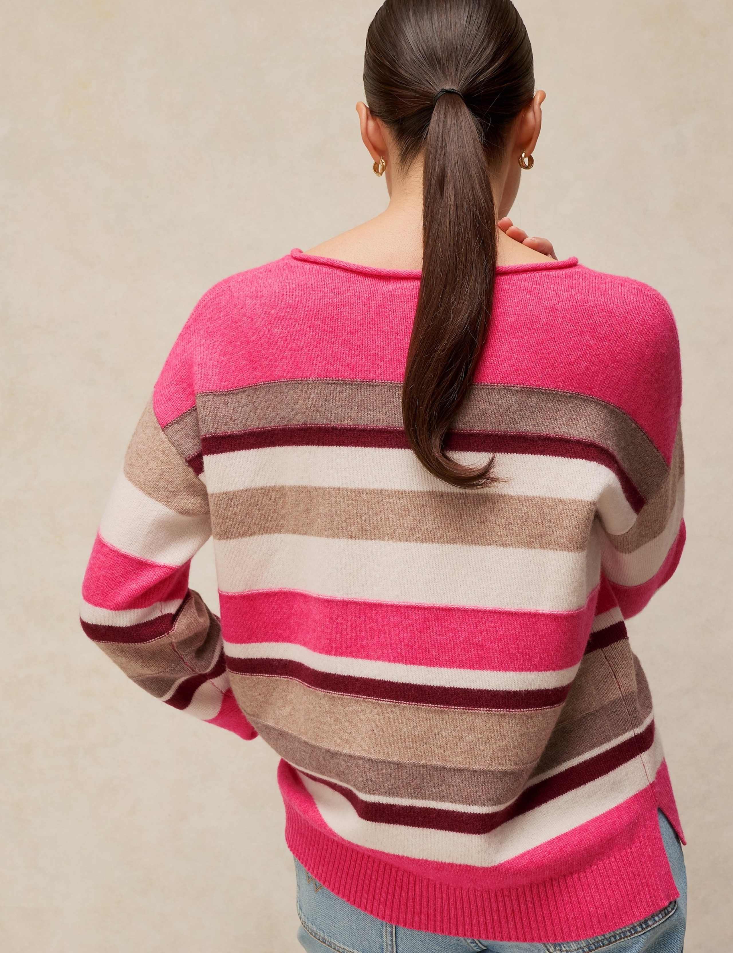 Wool Blend Striped V-Neck Jumper 4 of 6