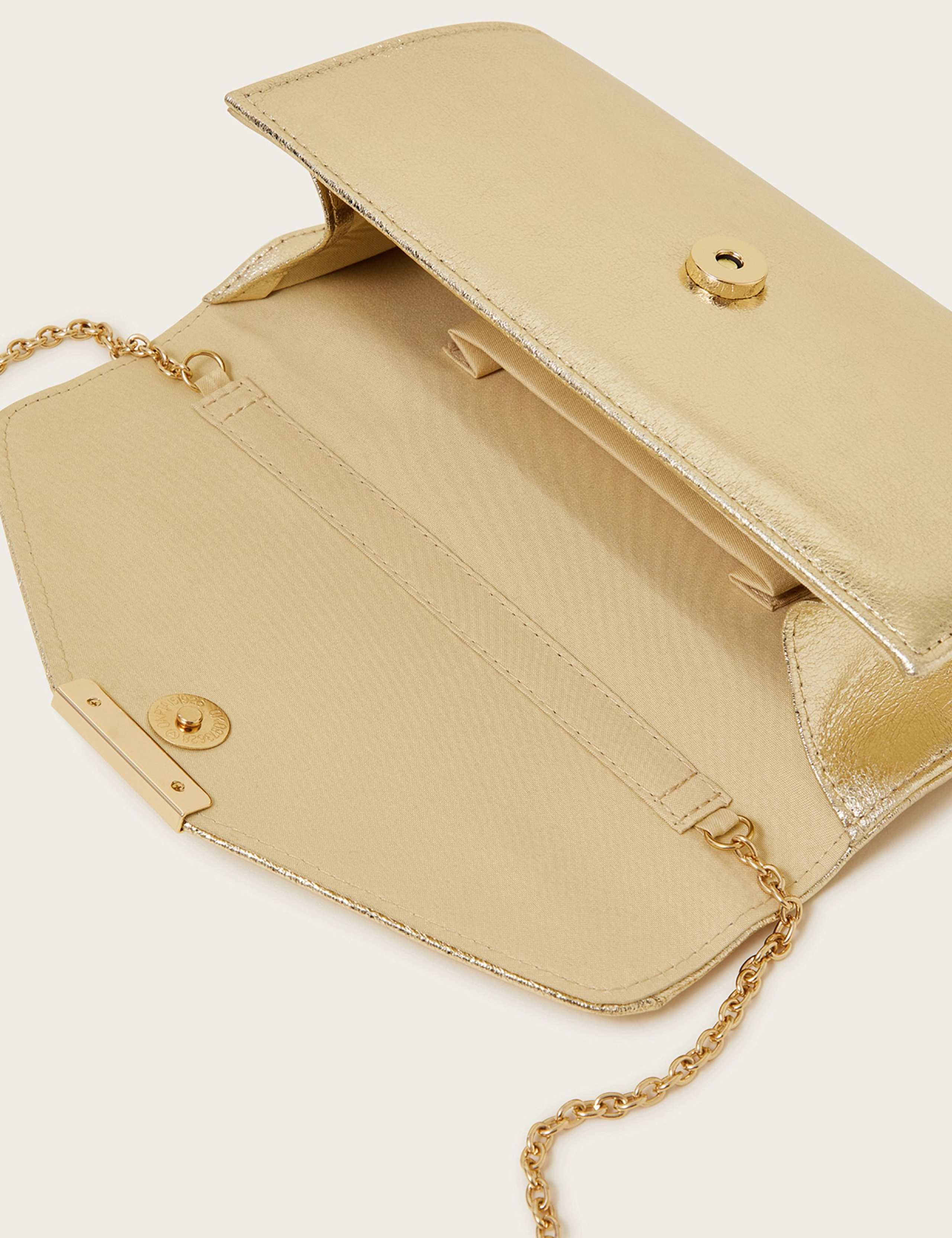 Metallic Chain Strap Clutch Bag 3 of 3