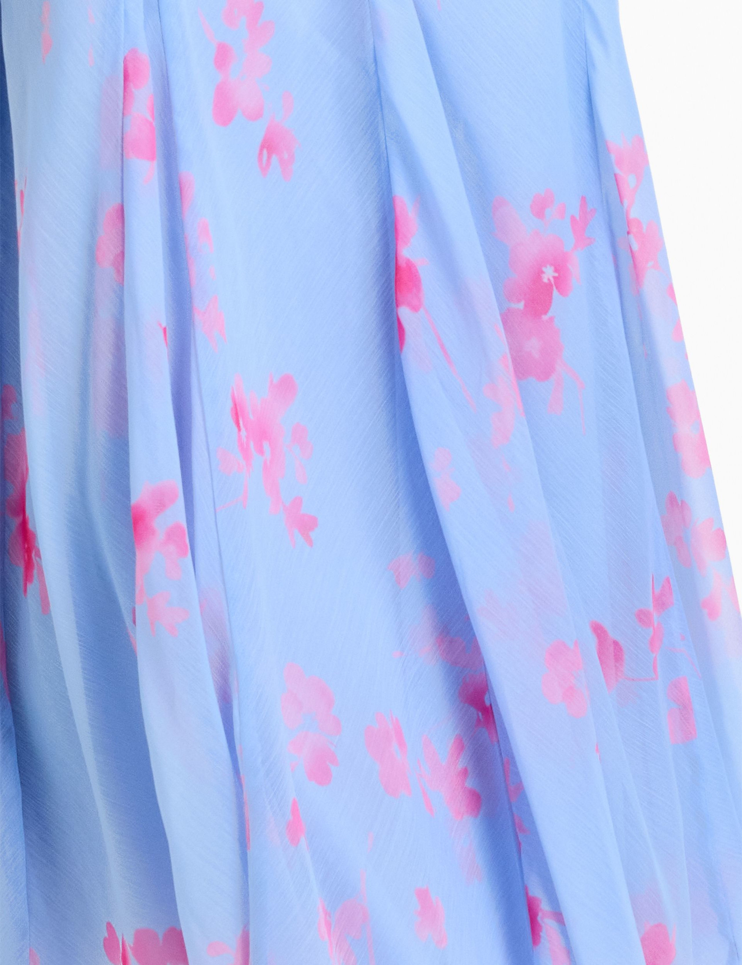 Chiffon Floral V-Neck Midi Tea Dress 6 of 6