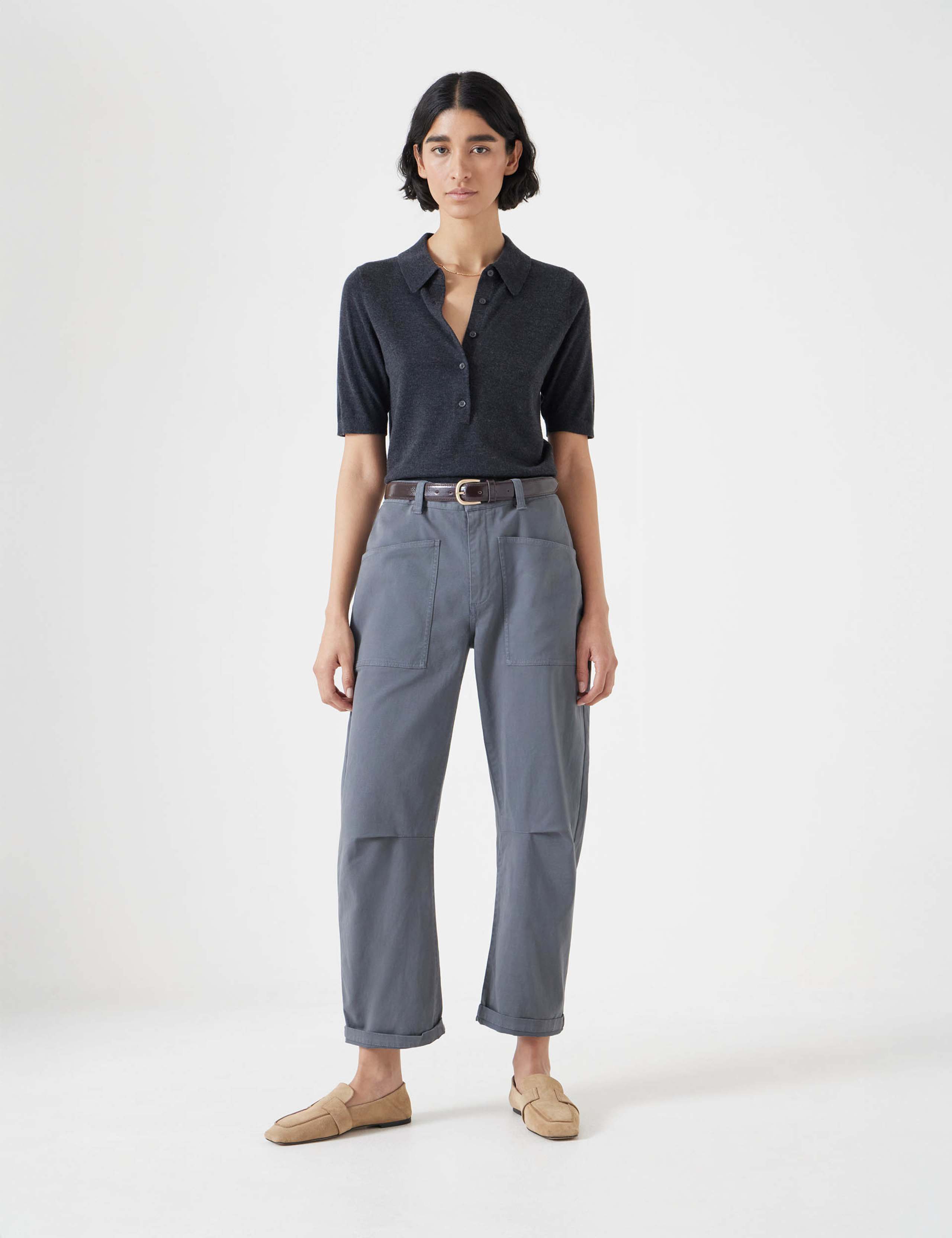 Cordi Cotton Rich Barrel Leg Trousers 3 of 4