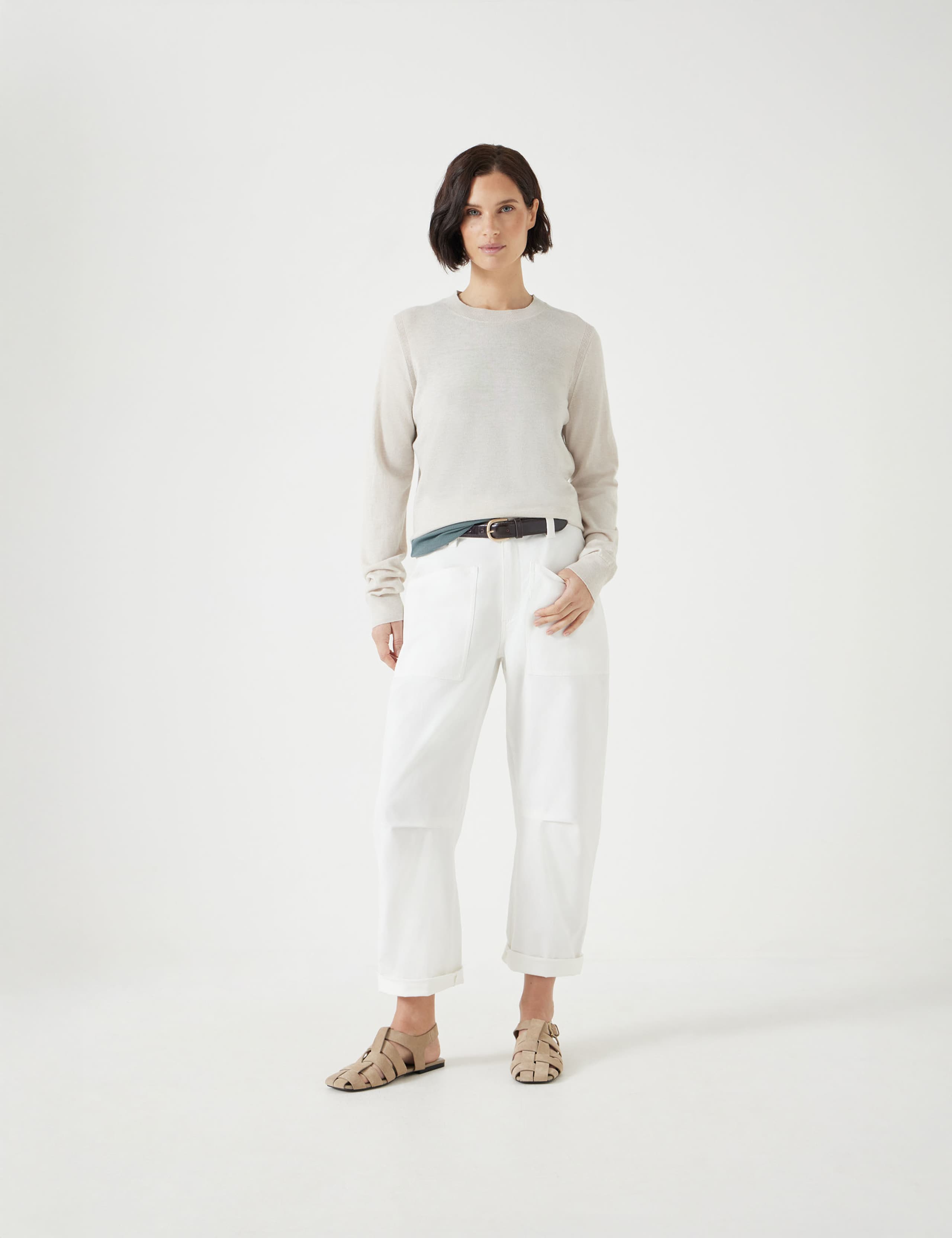 Cordi Cotton Rich Barrel Leg Trousers 1 of 5