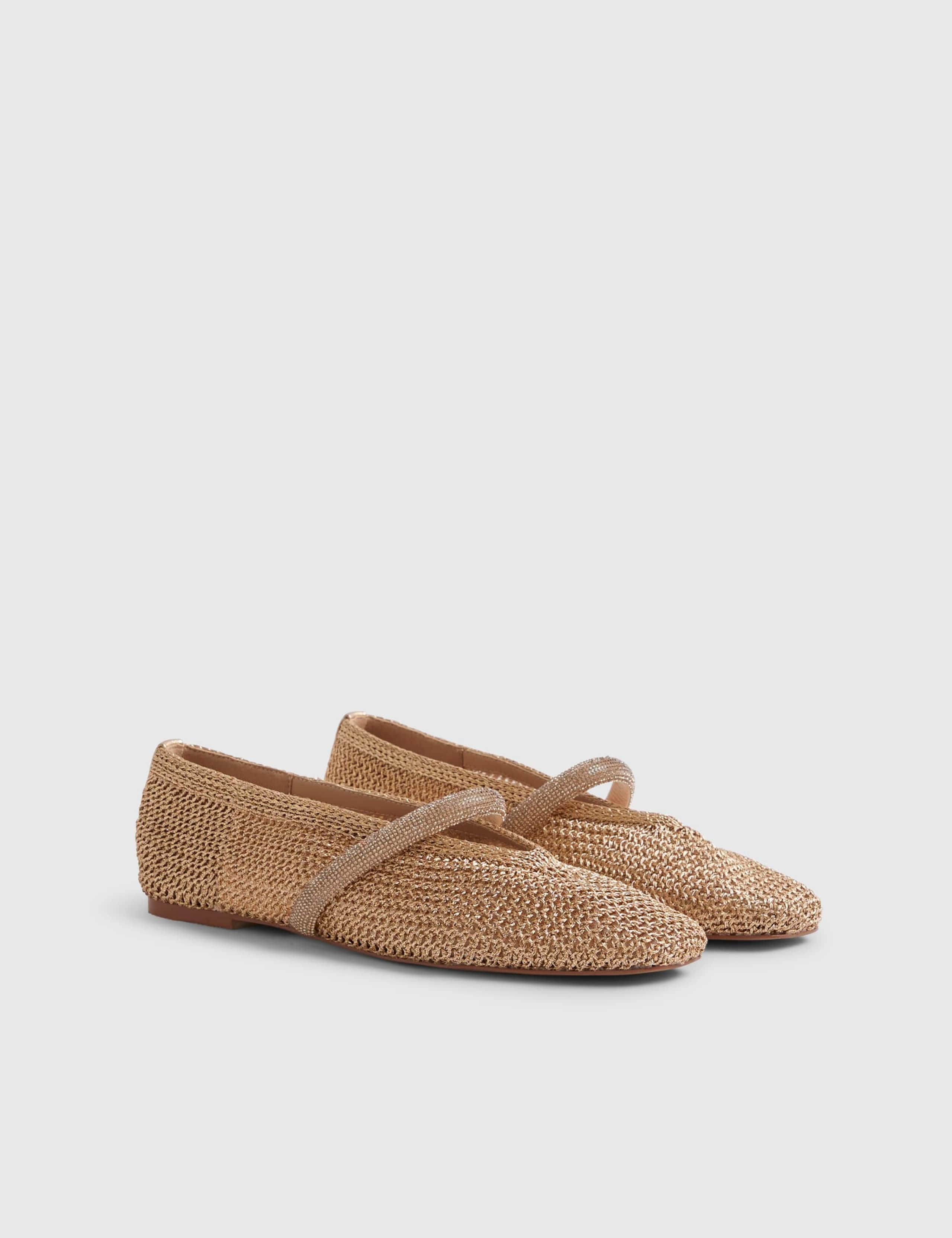 Crochet Style Flat Ballet Pumps 2 of 4