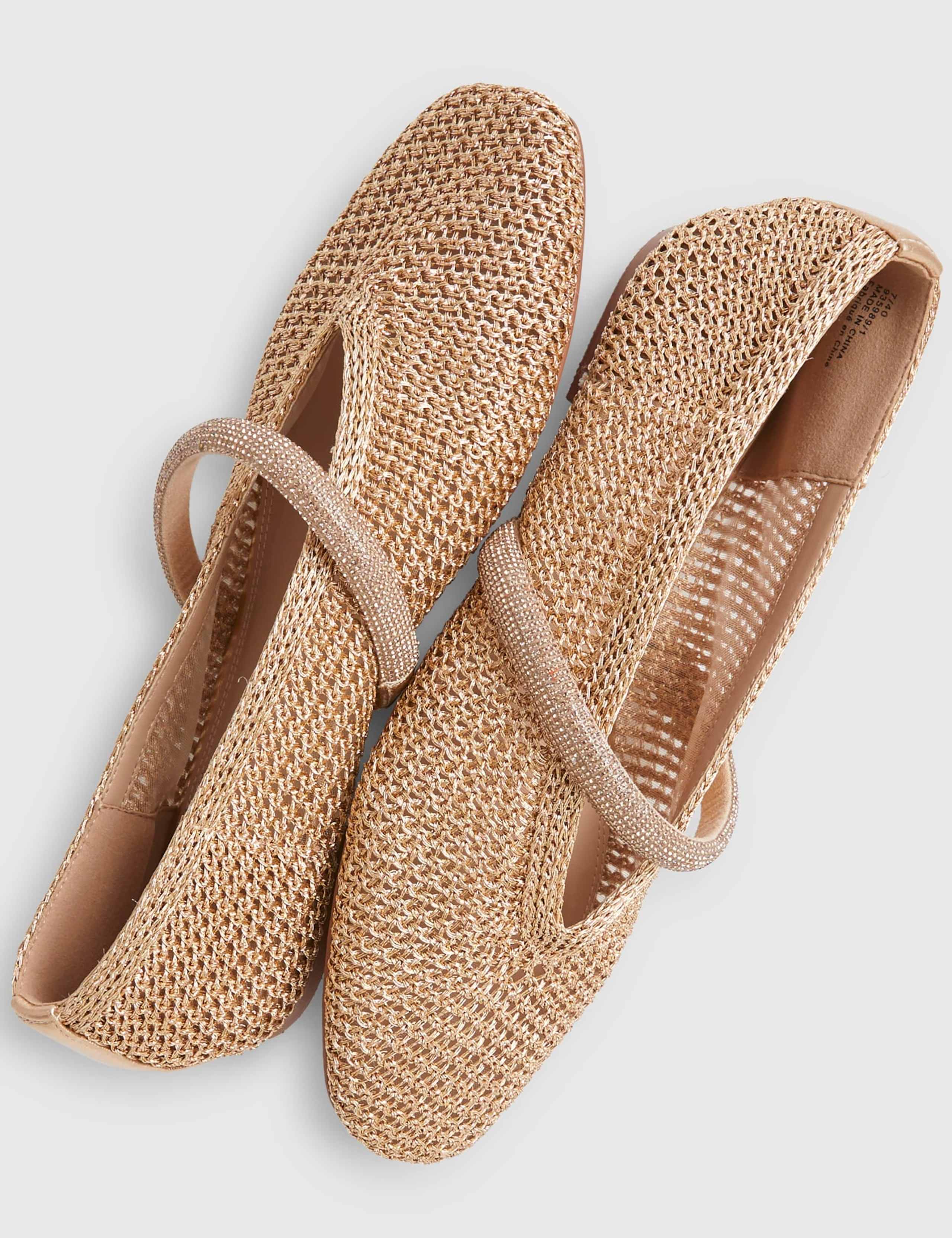 Crochet Style Flat Ballet Pumps 3 of 4