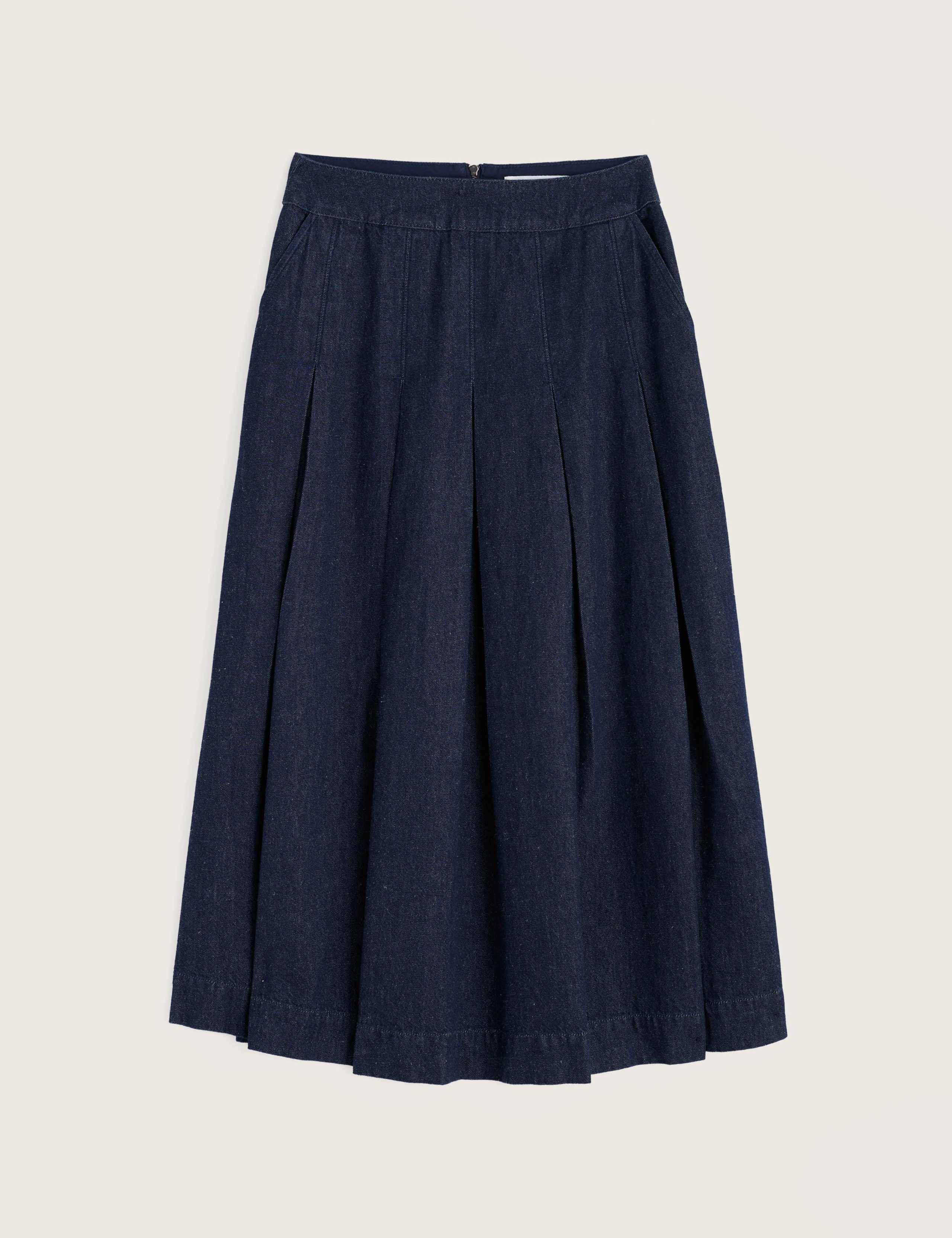 Denim Midi A-Line Skirt 2 of 5