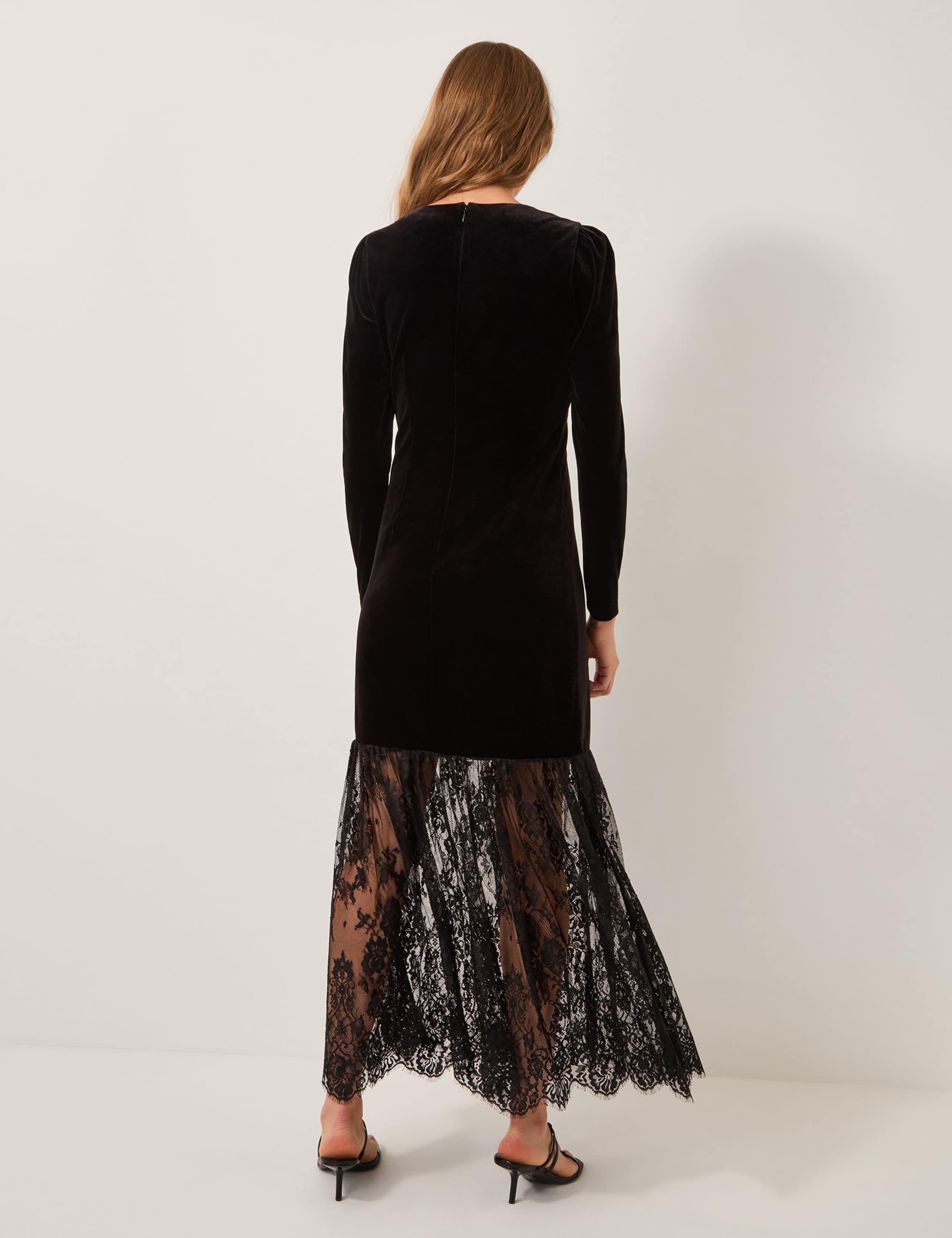 Velvet Lace Midaxi Column Dress 2 of 4
