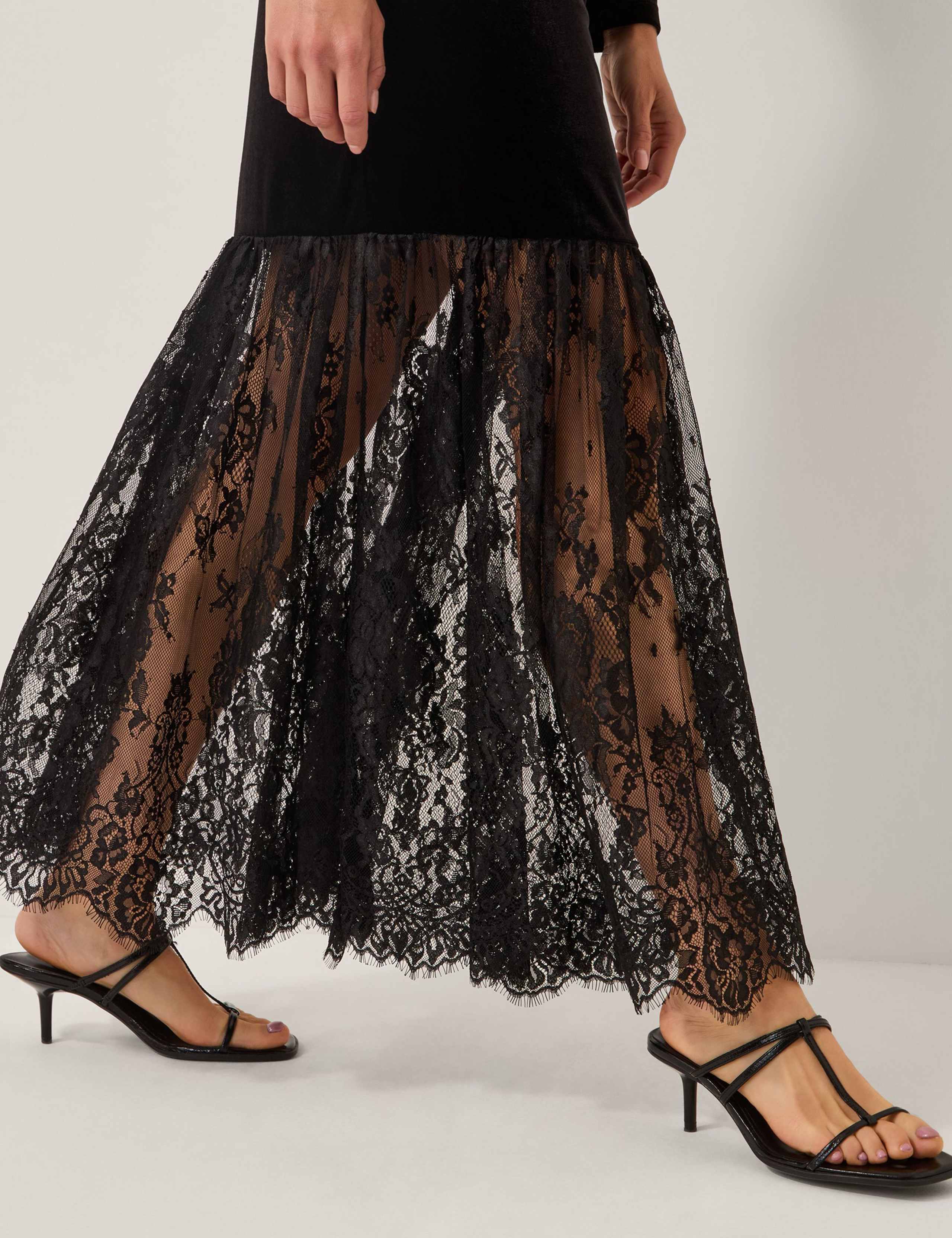 Velvet Lace Midaxi Column Dress 4 of 4