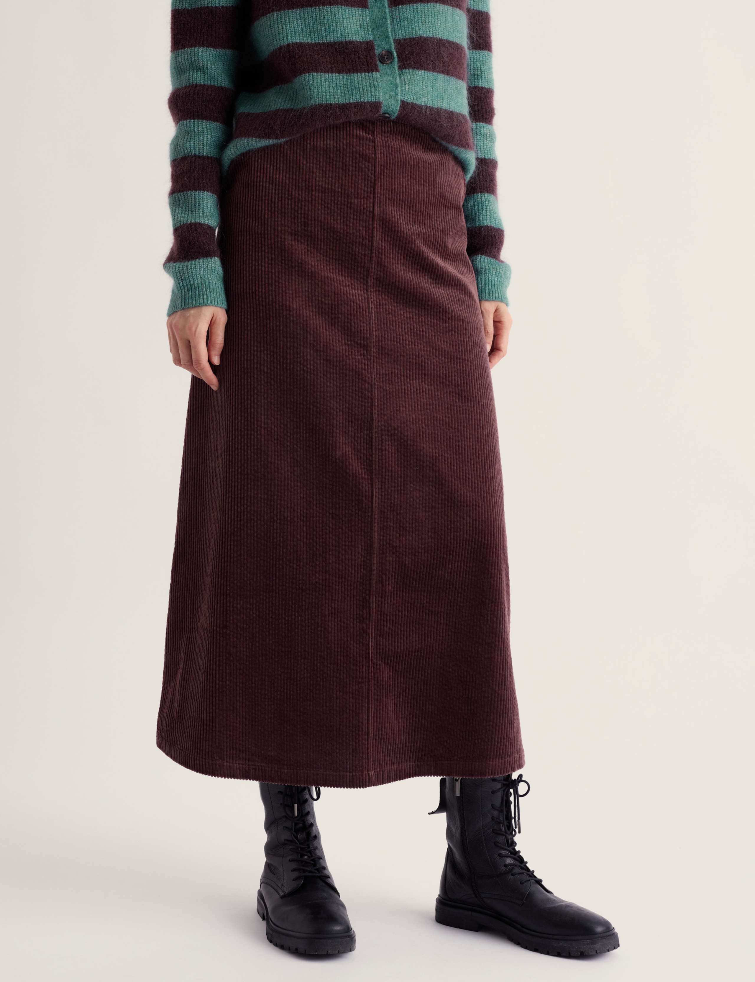 Pure Cotton Cord Midi A-Line Skirt 5 of 5