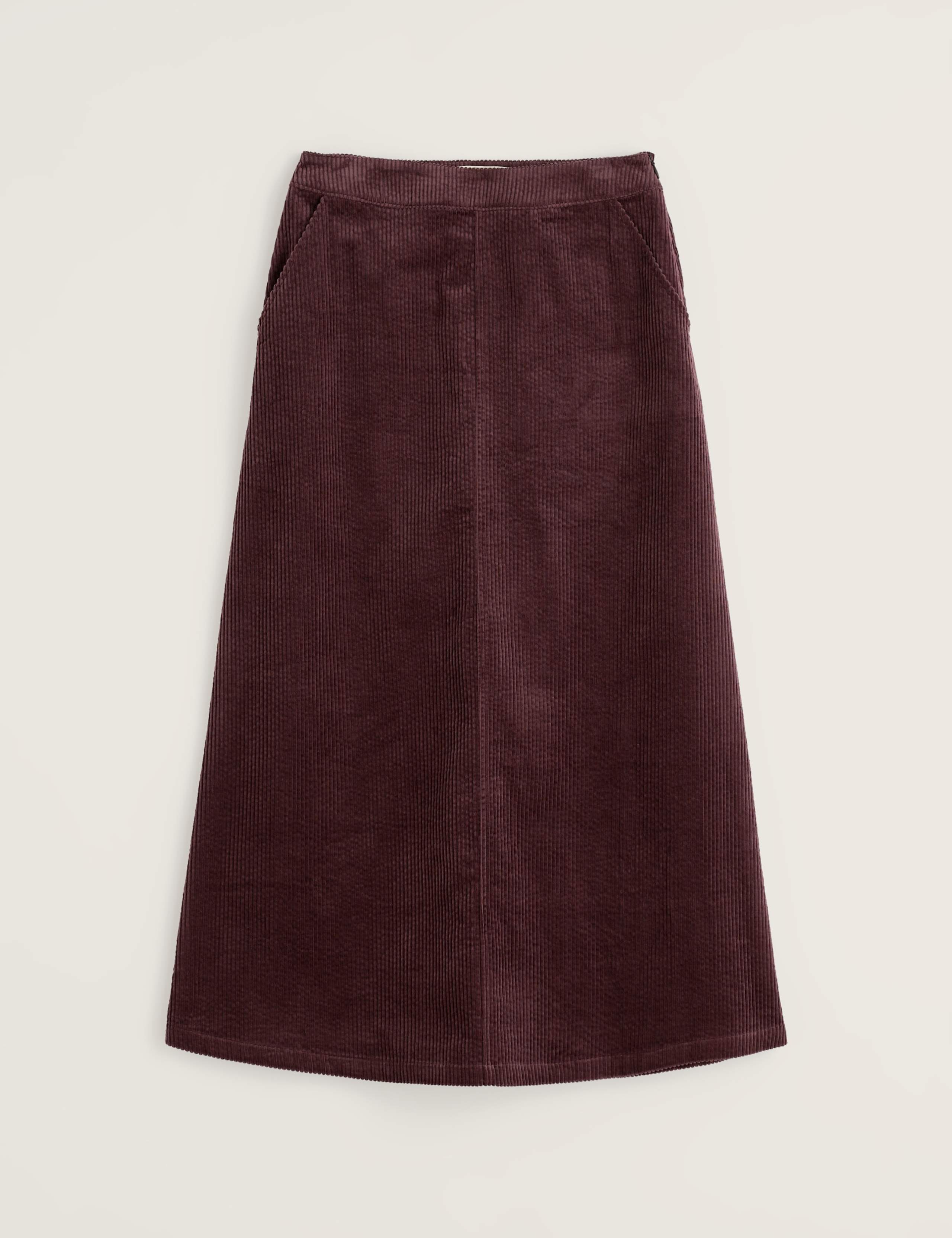 Pure Cotton Cord Midi A-Line Skirt 2 of 5