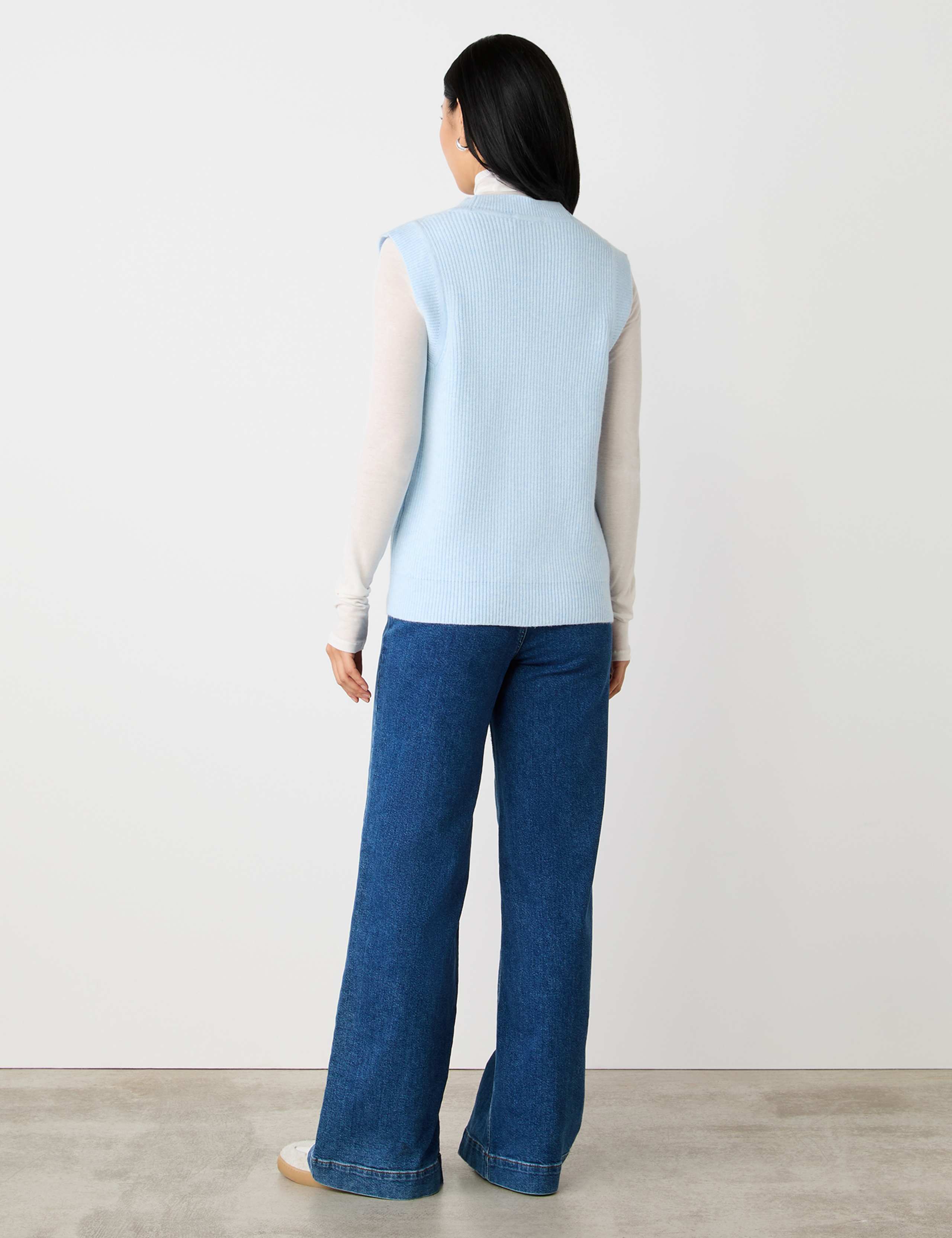 Cotton Rich Ribbed V-Neck Knitted Vest 4 of 4
