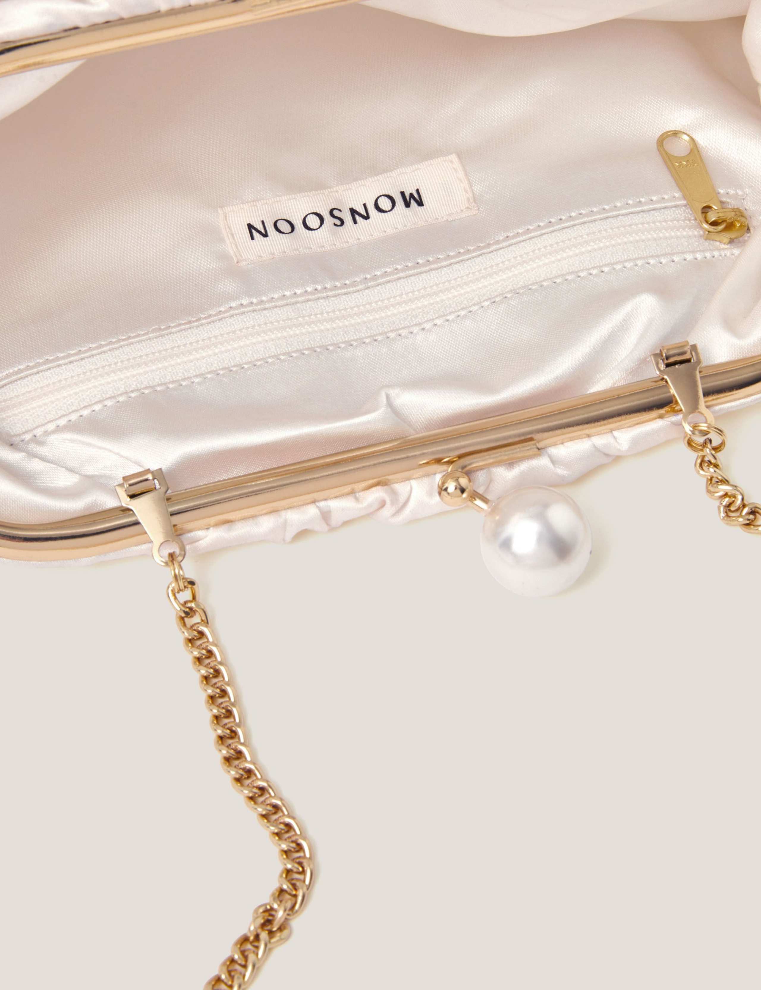 Velvet Beaded Chain Strap Clutch Bag 2 of 4