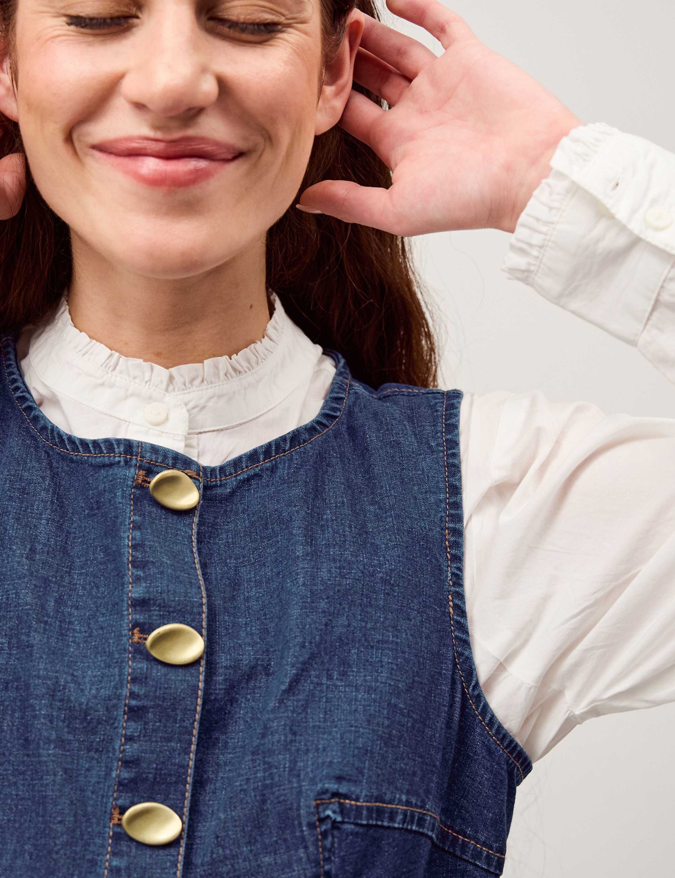 Denim Button Through Midi Skater Dress 4 of 4