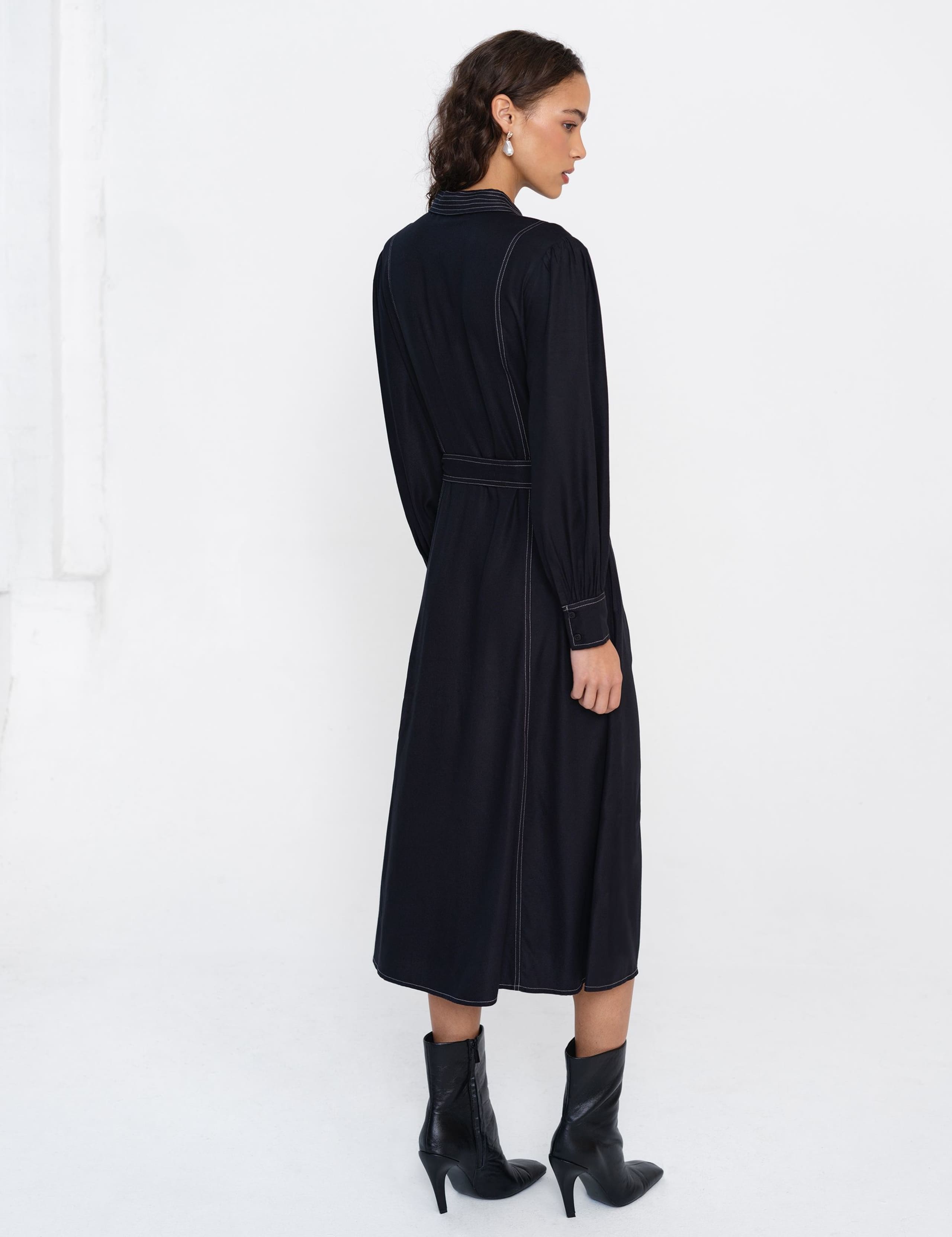 Belted Midi Shirt Dress 4 of 5