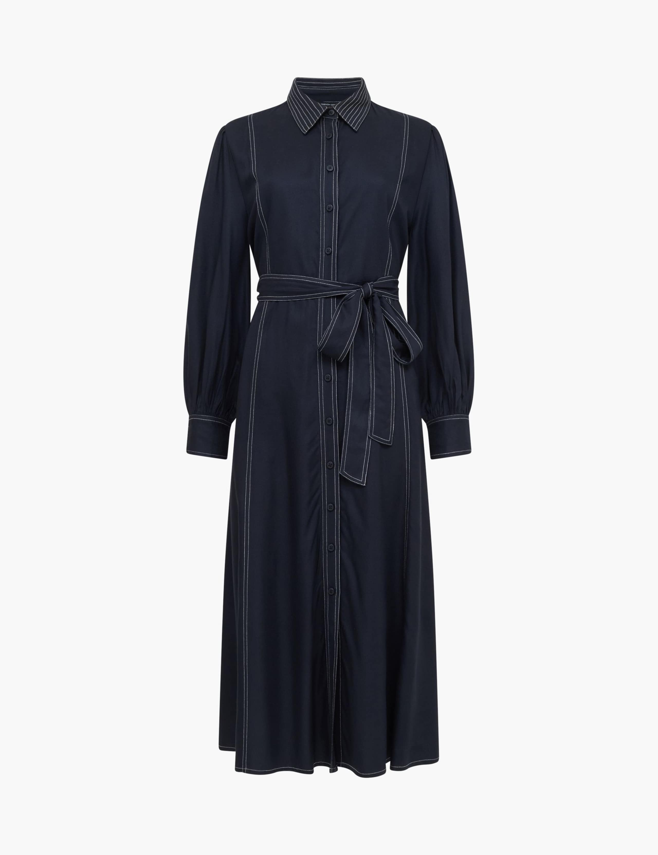 Belted Midi Shirt Dress 2 of 5