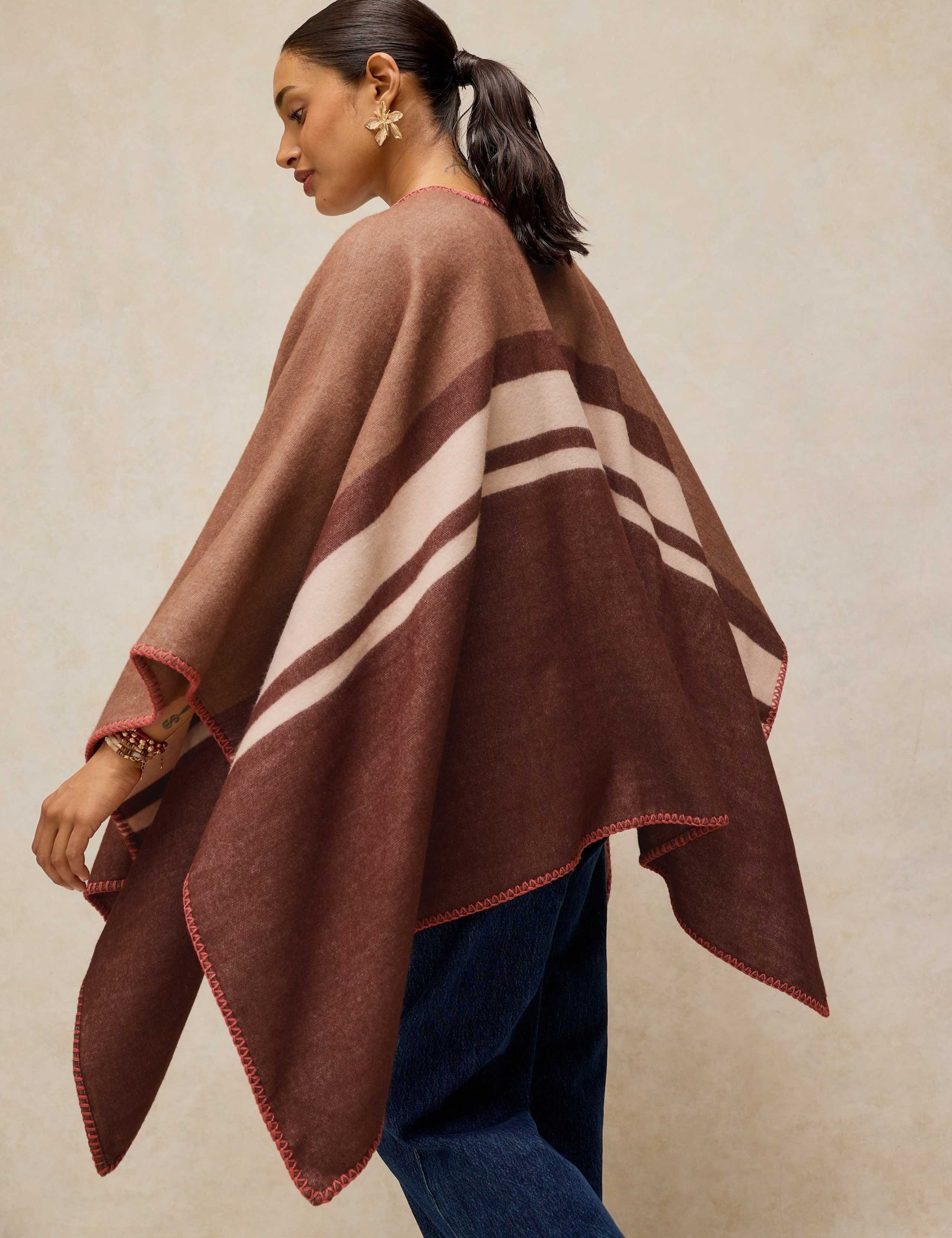 Stripe Detail Poncho 4 of 6