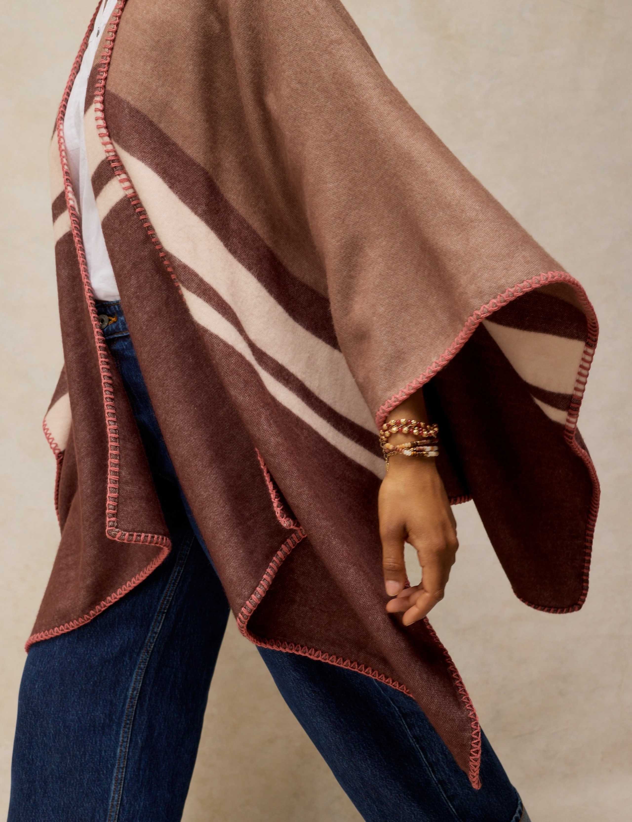 Stripe Detail Poncho 5 of 6