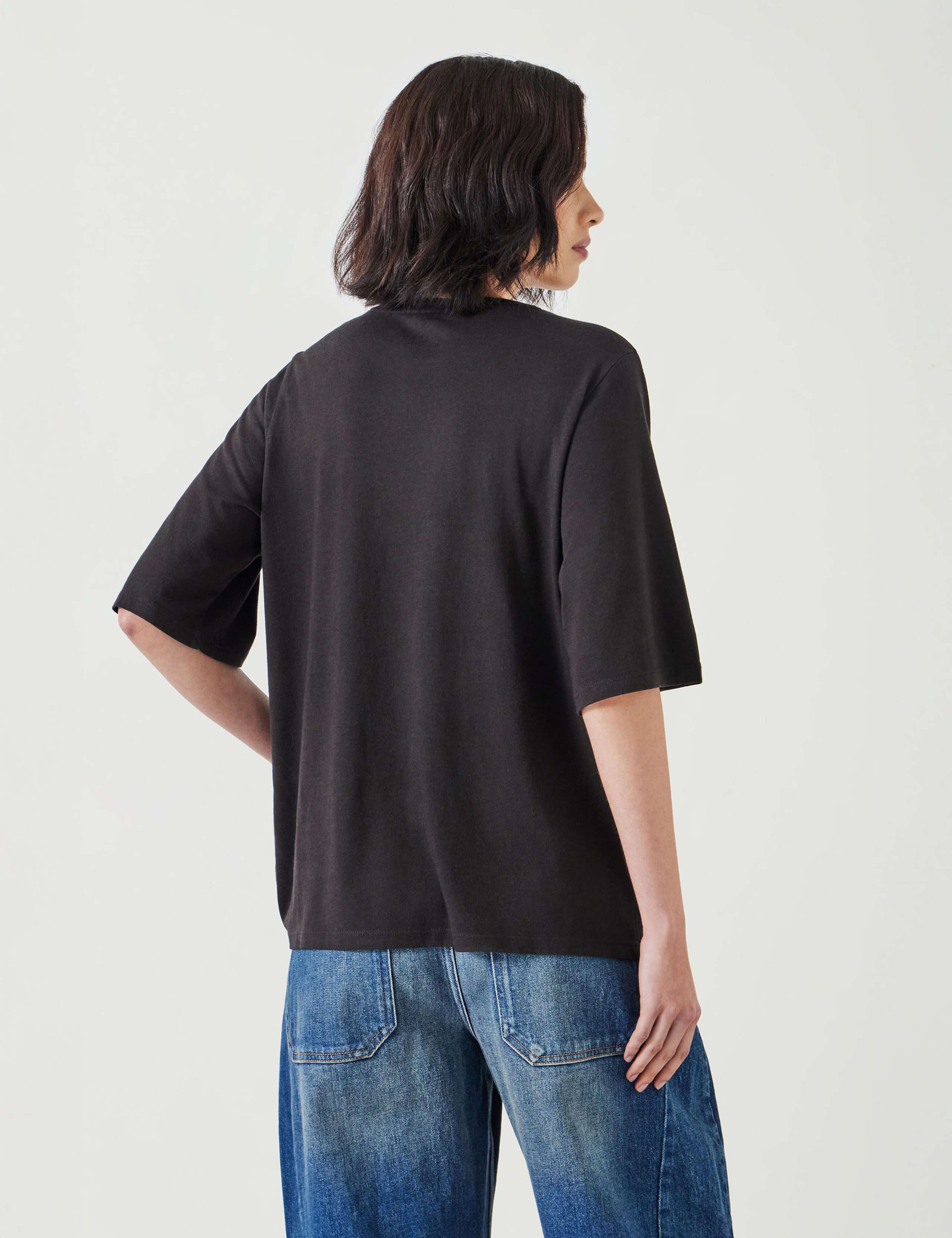 Reece Cotton Rich Crew Neck Drapey T-Shirt 4 of 5