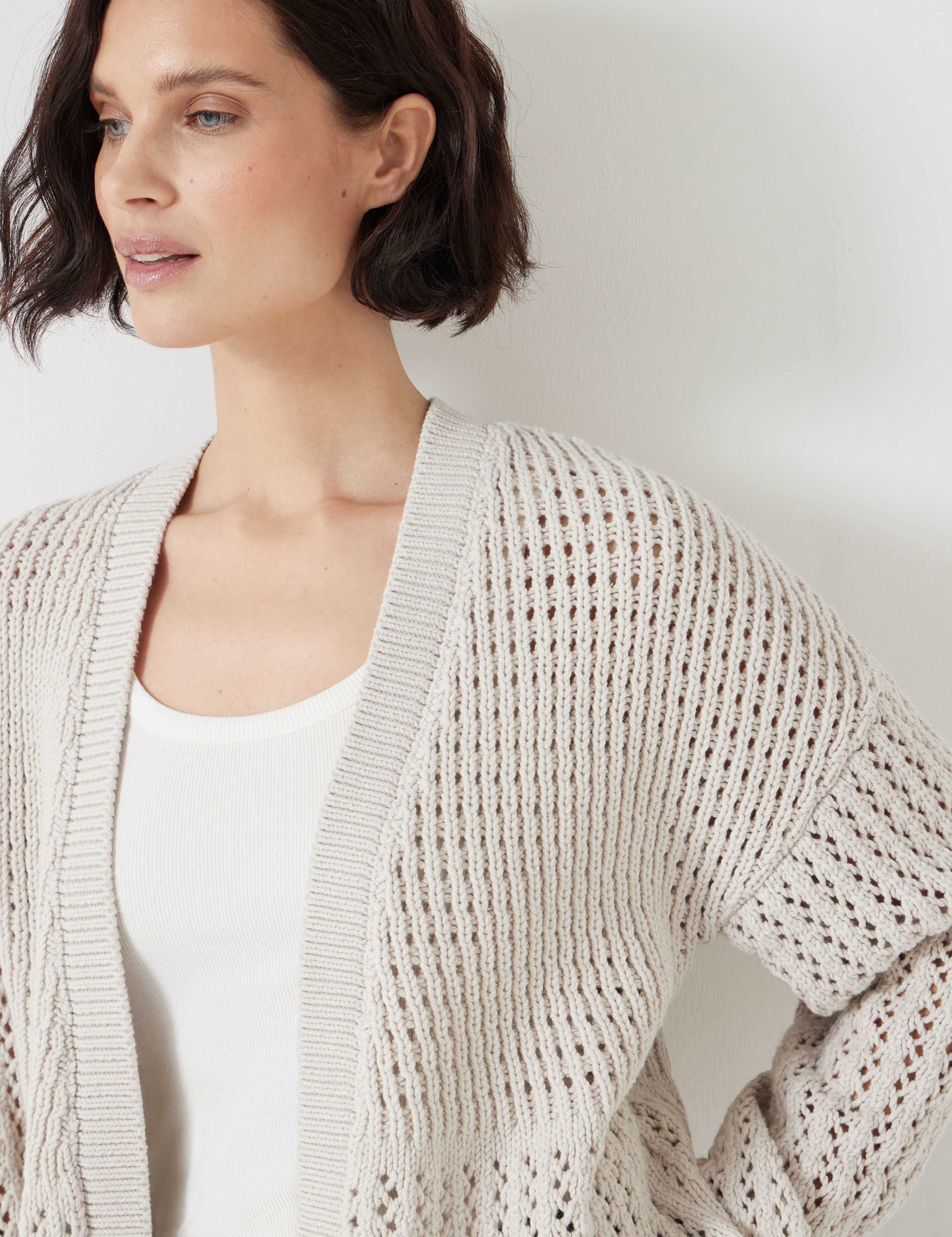 Cotton Rich Edge to Edge Cardigan 3 of 6