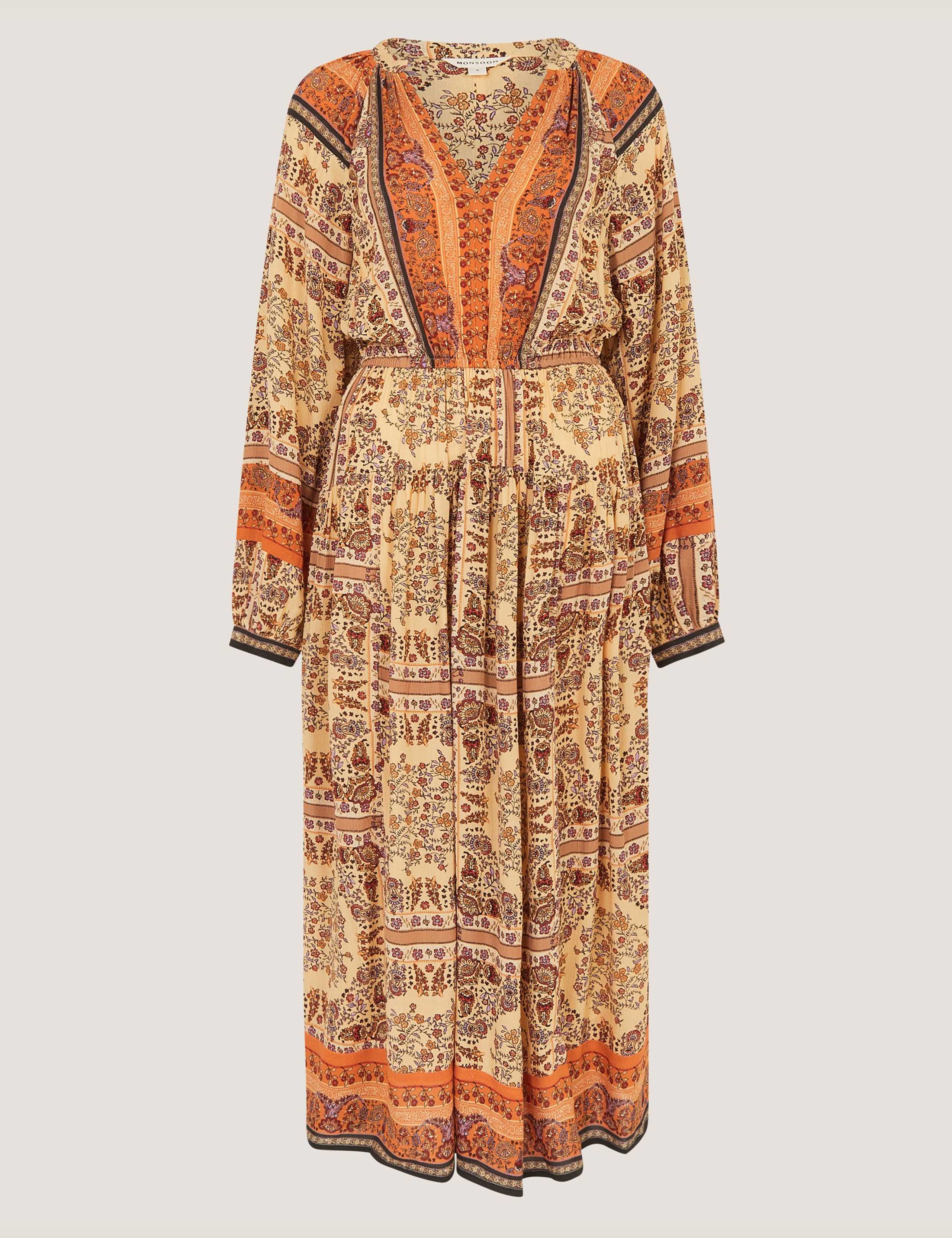 Printed V-Neck Midaxi Waisted Dress 2 of 6