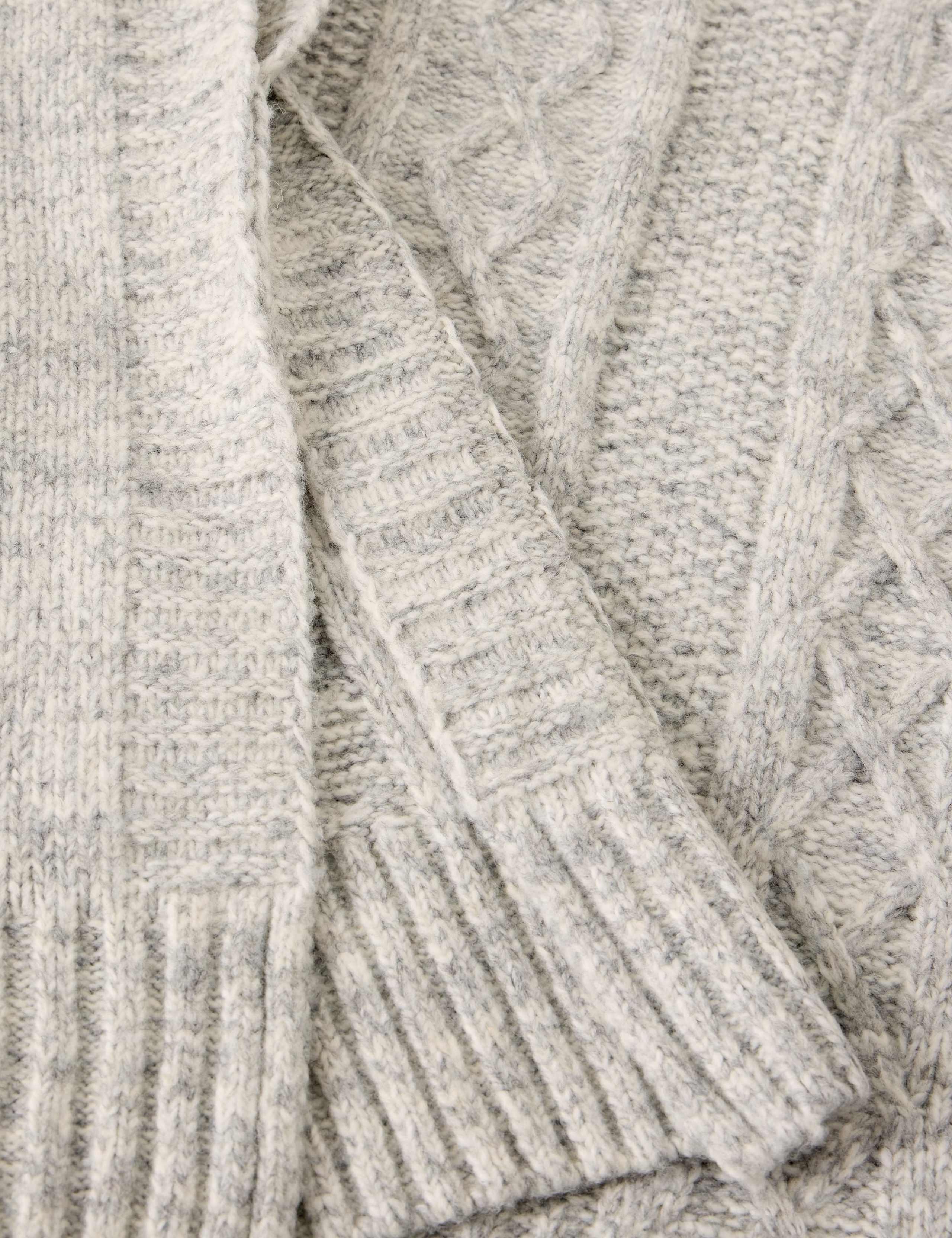Cable Knit Funnel Neck Poncho 6 of 6