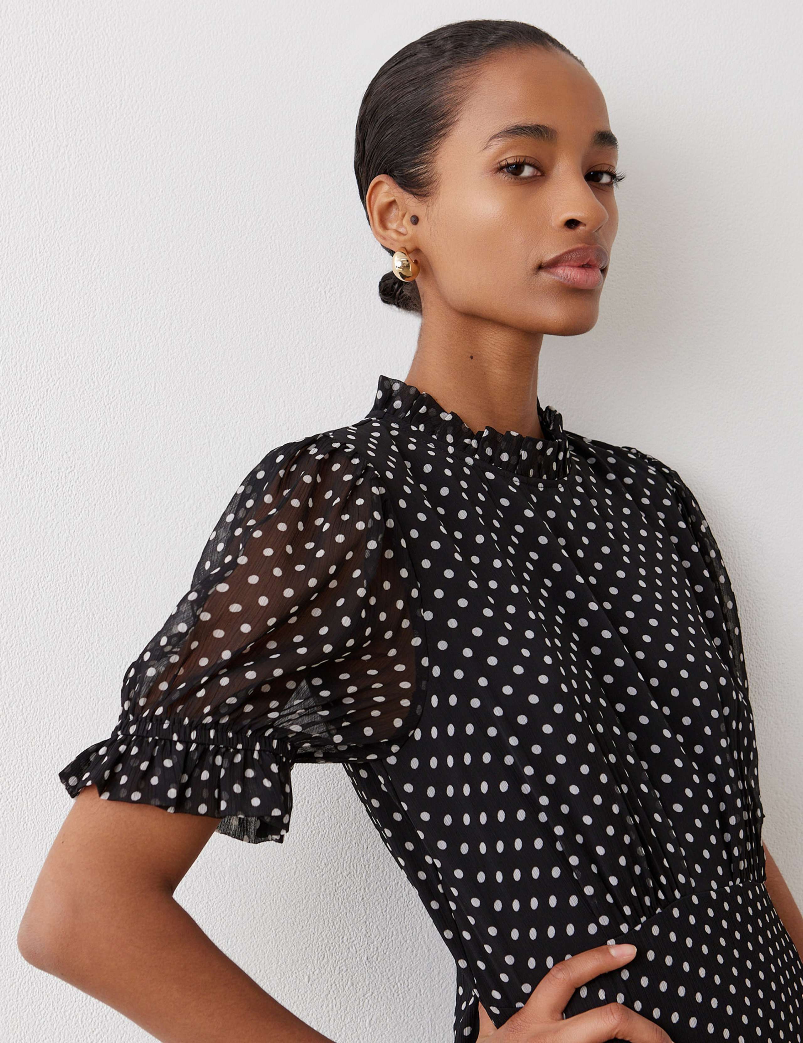 Polka Dot Midi Tea Dress 2 of 4