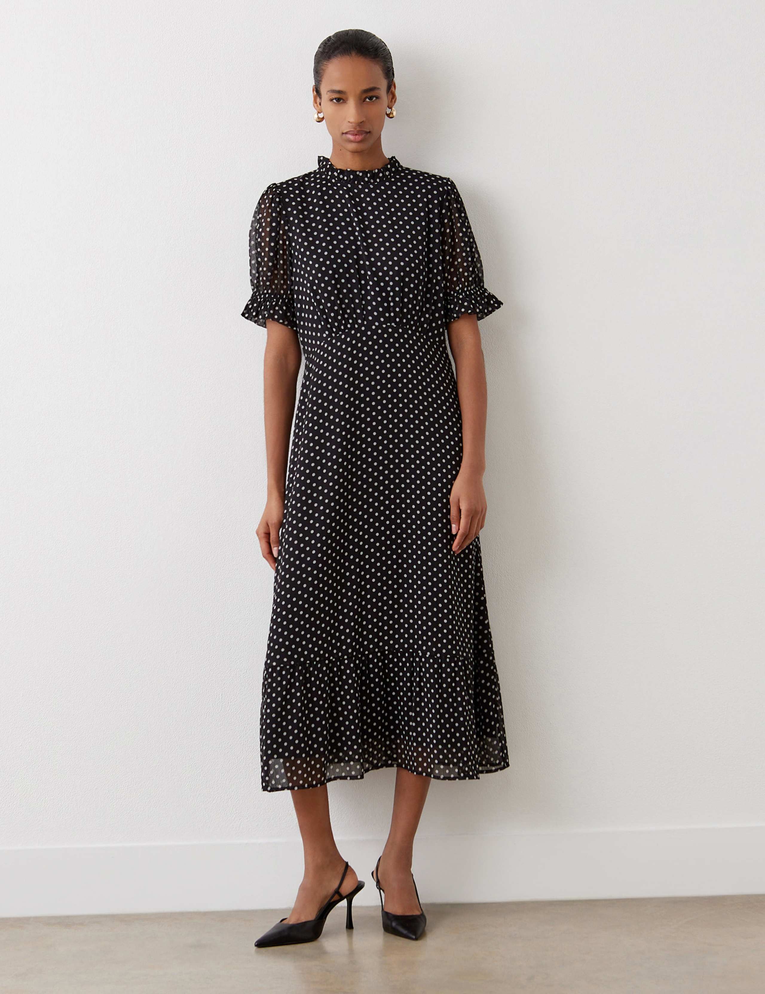 Polka Dot Midi Tea Dress 3 of 4
