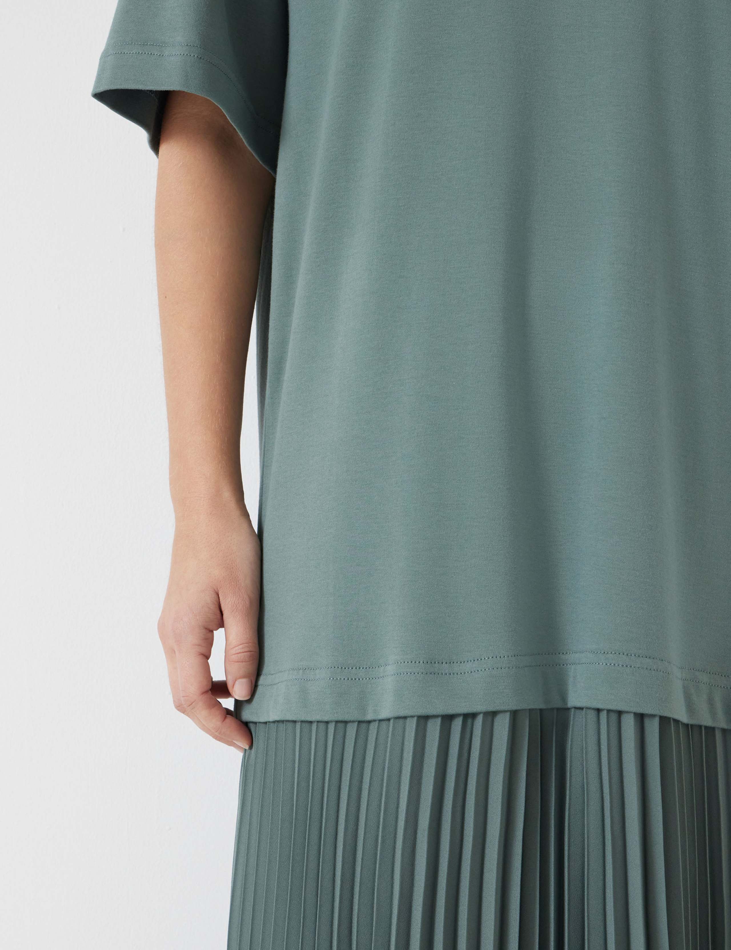 Esme Cotton Rich Pleated Midi T-Shirt Dress 5 of 5