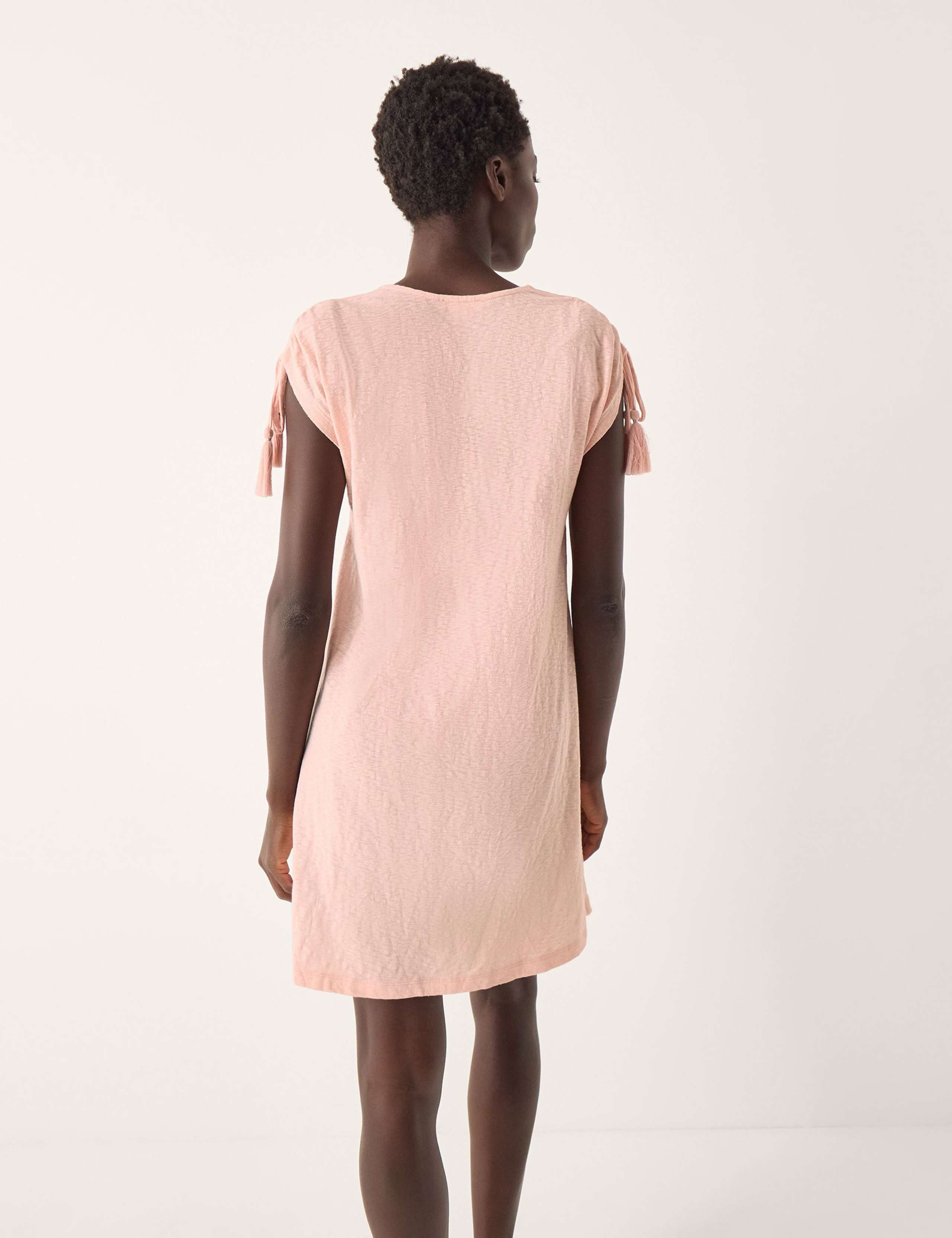 Pure Cotton Embroidered V-Neck Mini Kaftan 3 of 4