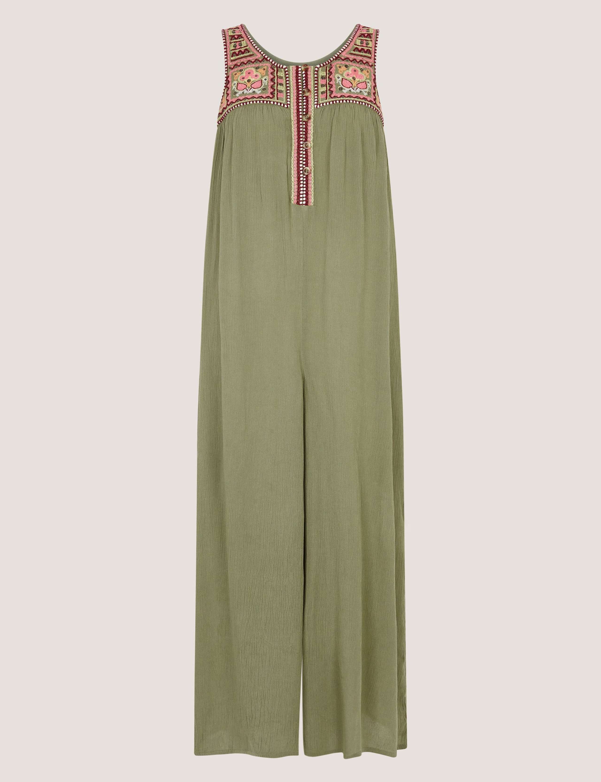 Embroidered Square Neck Sleeveless Jumpsuit 2 of 4