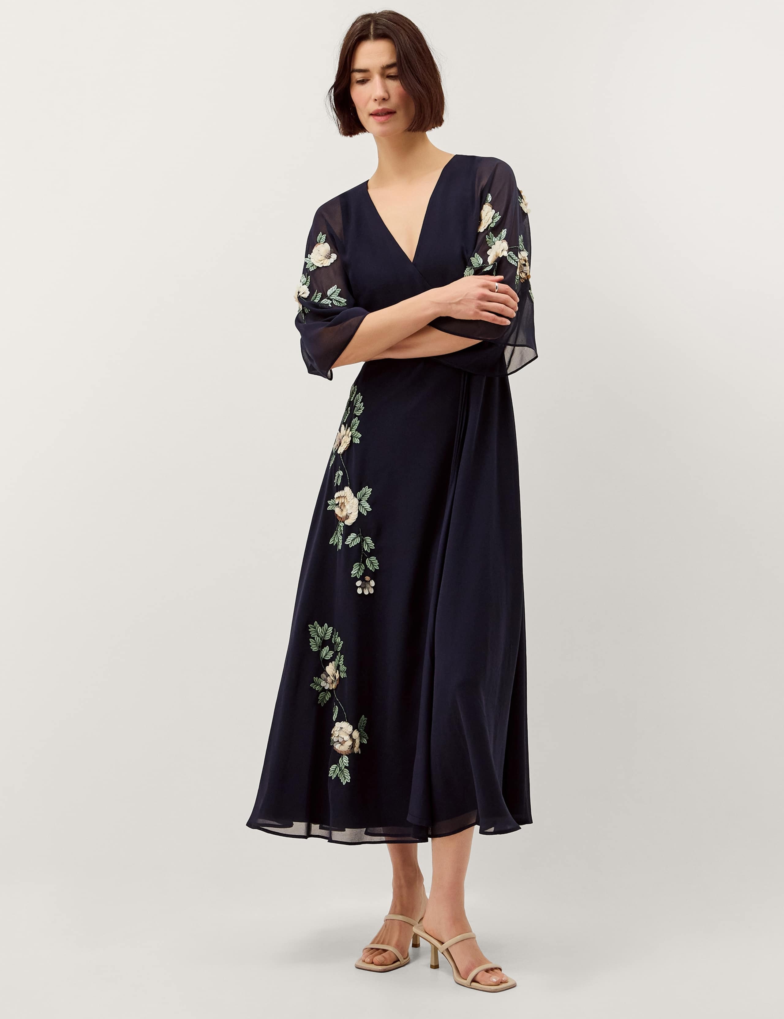 Embellished V-Neck Midaxi Wrap Dress 1 of 4