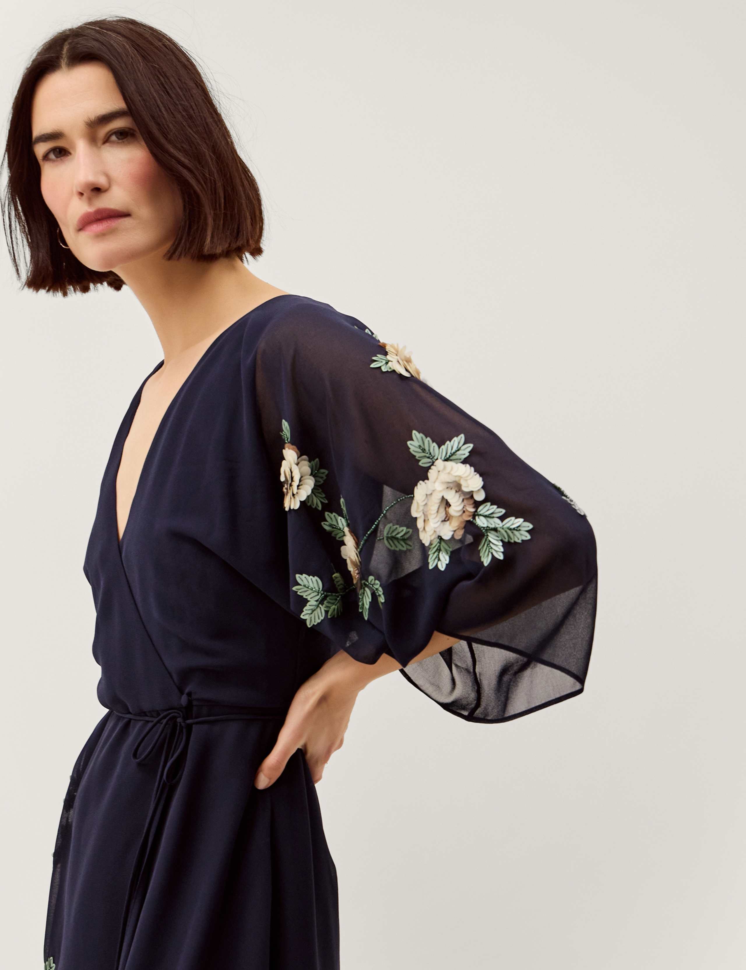 Embellished V-Neck Midaxi Wrap Dress 3 of 4