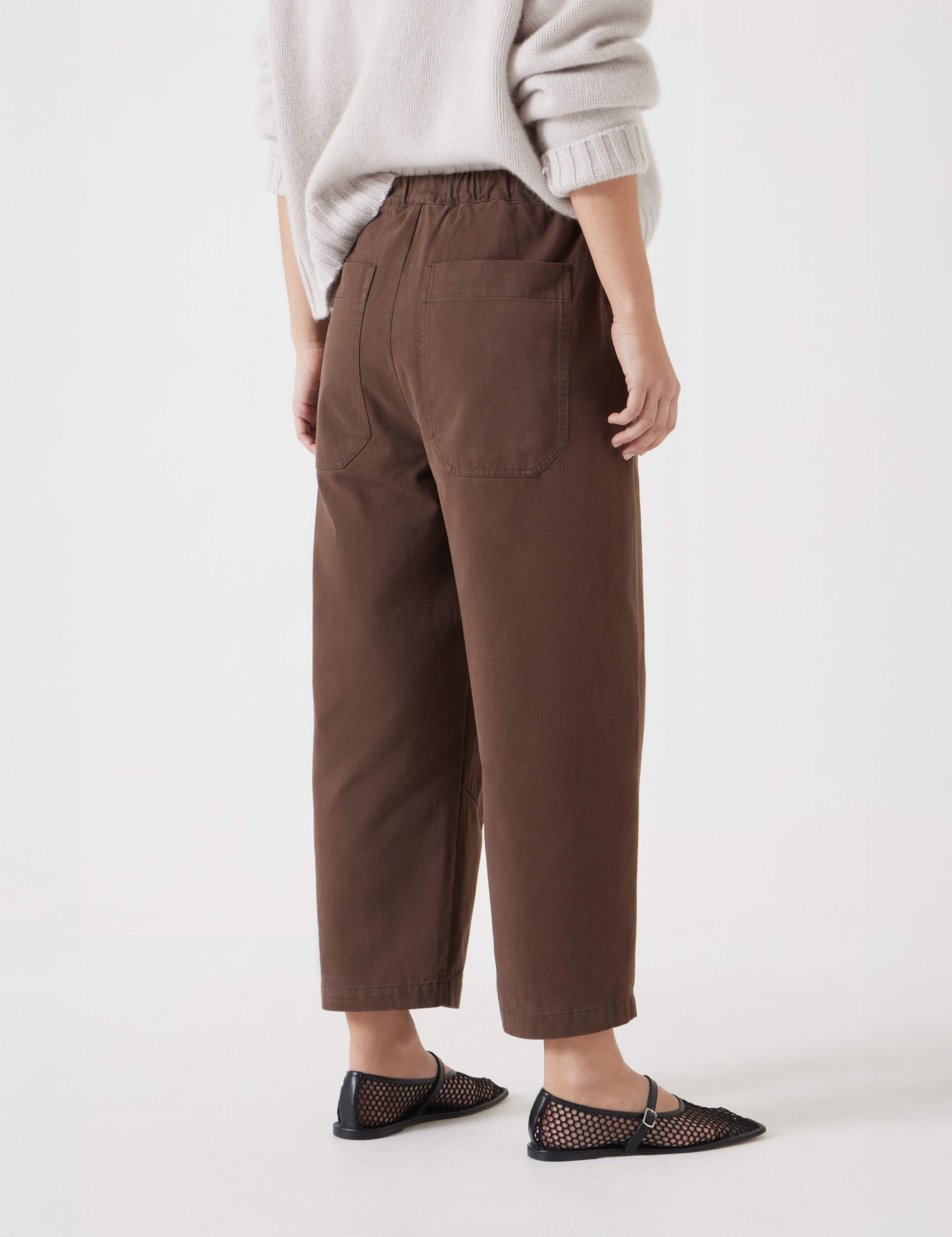 Pure Cotton Pull On Barrel Leg Trousers 4 of 5