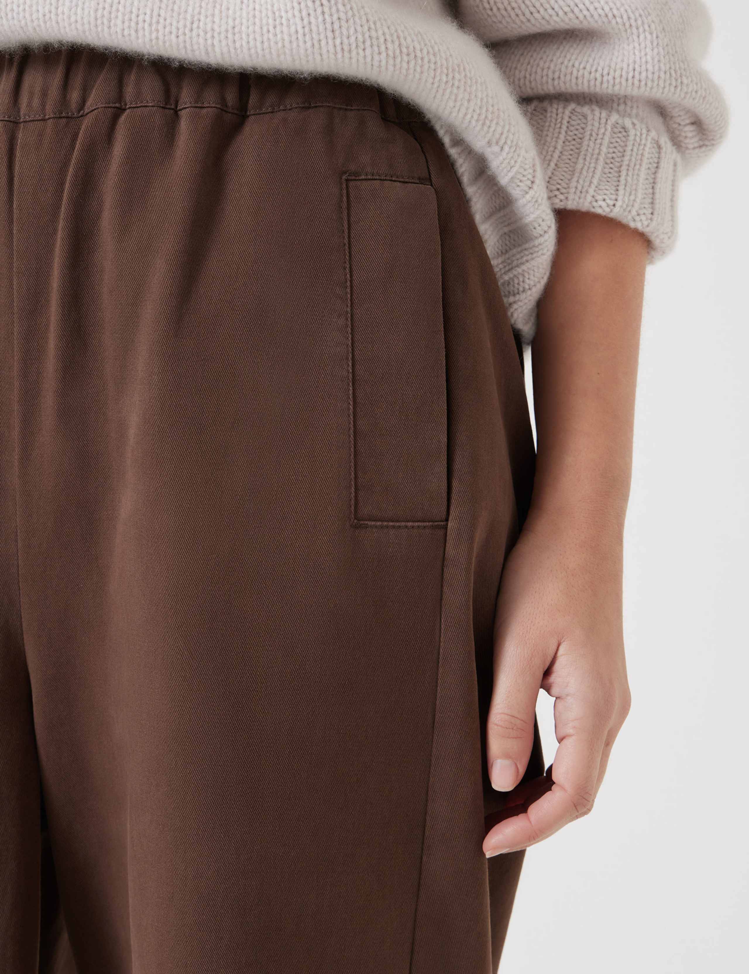 Pure Cotton Pull On Barrel Leg Trousers 5 of 5