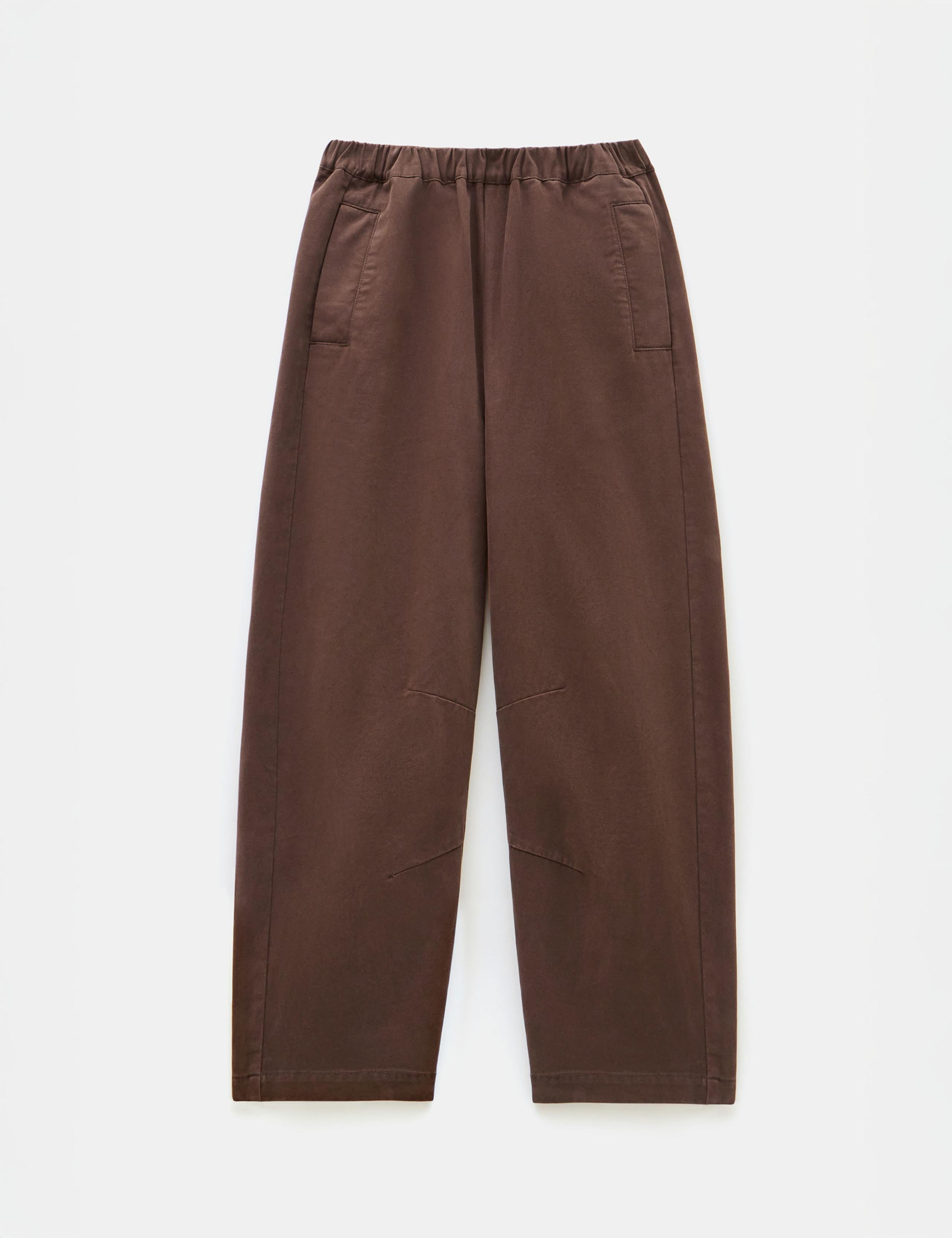 Pure Cotton Pull On Barrel Leg Trousers 2 of 5