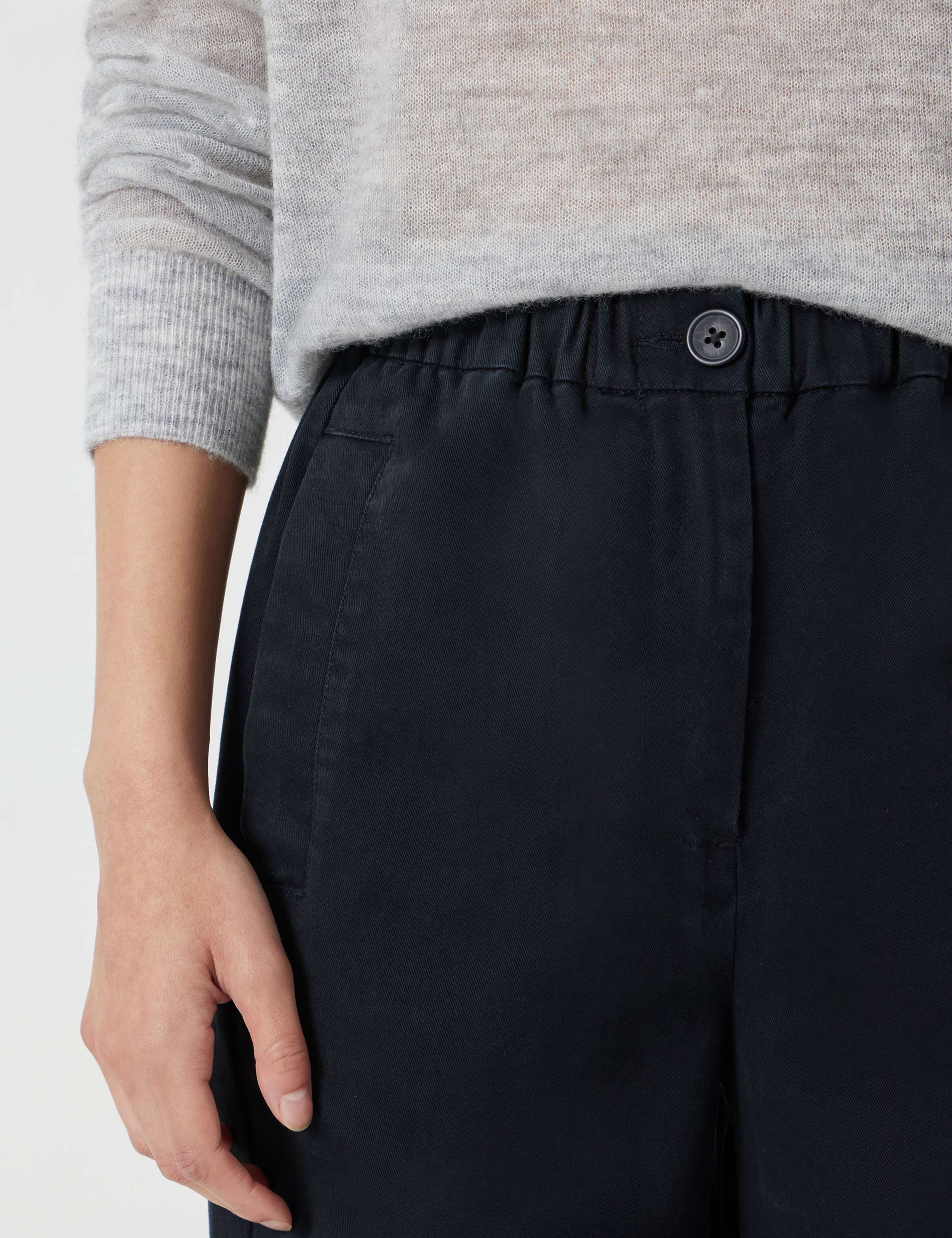 Pure Cotton Pull On Barrel Leg Trousers 3 of 5