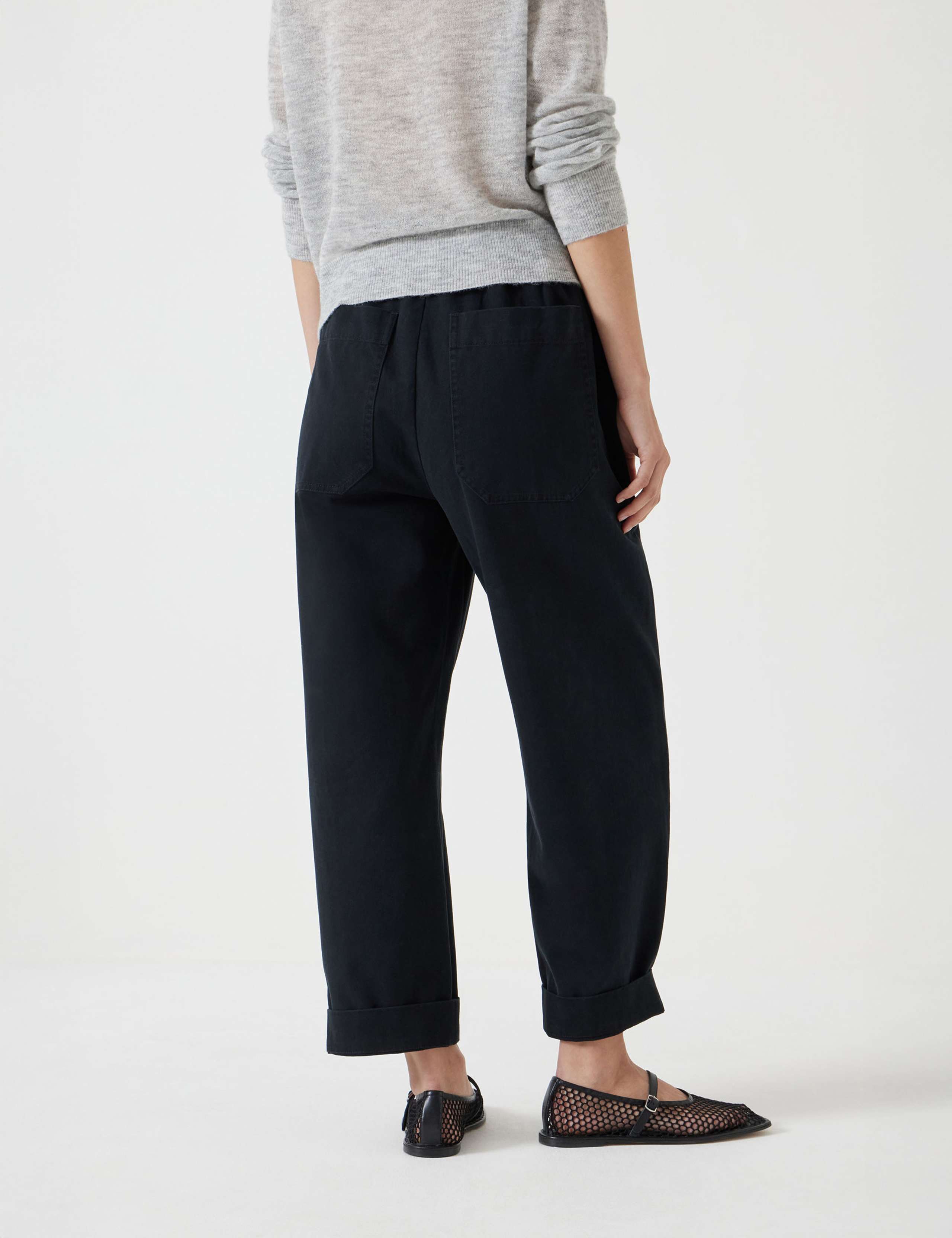 Pure Cotton Pull On Barrel Leg Trousers 4 of 5