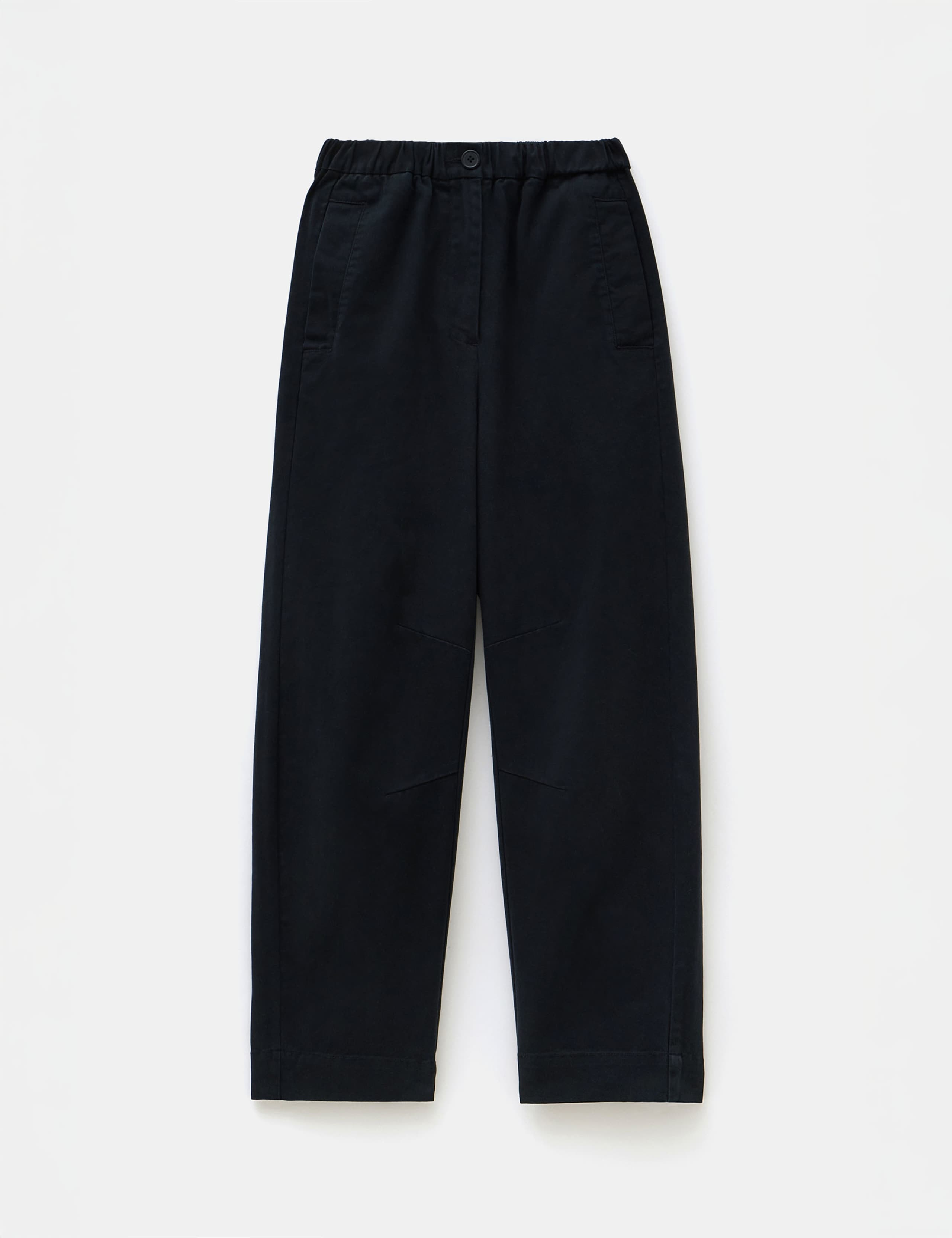 Pure Cotton Pull On Barrel Leg Trousers 2 of 5