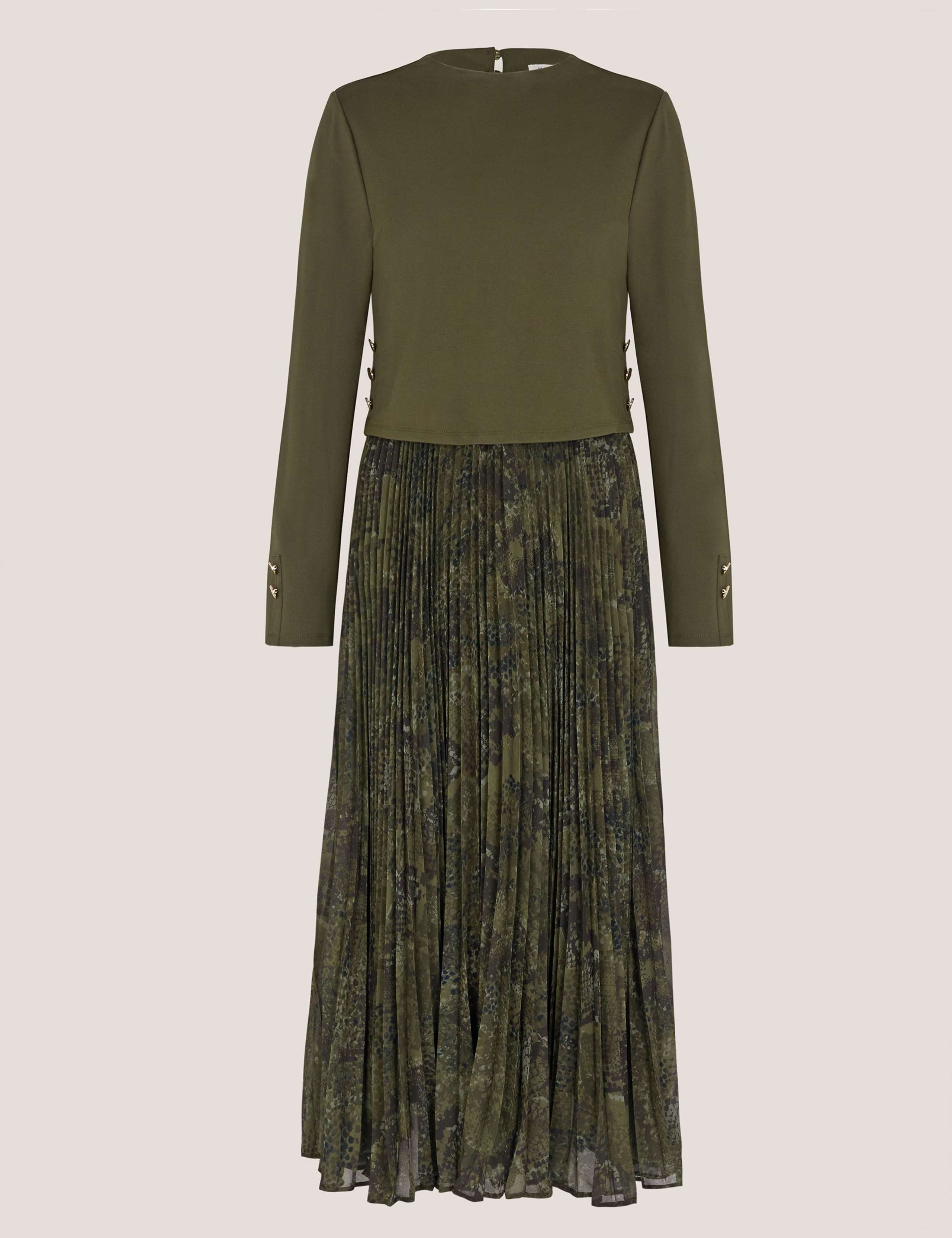 Snake Print 2-in-1 Pleated Midi Tiered Dress 2 of 5