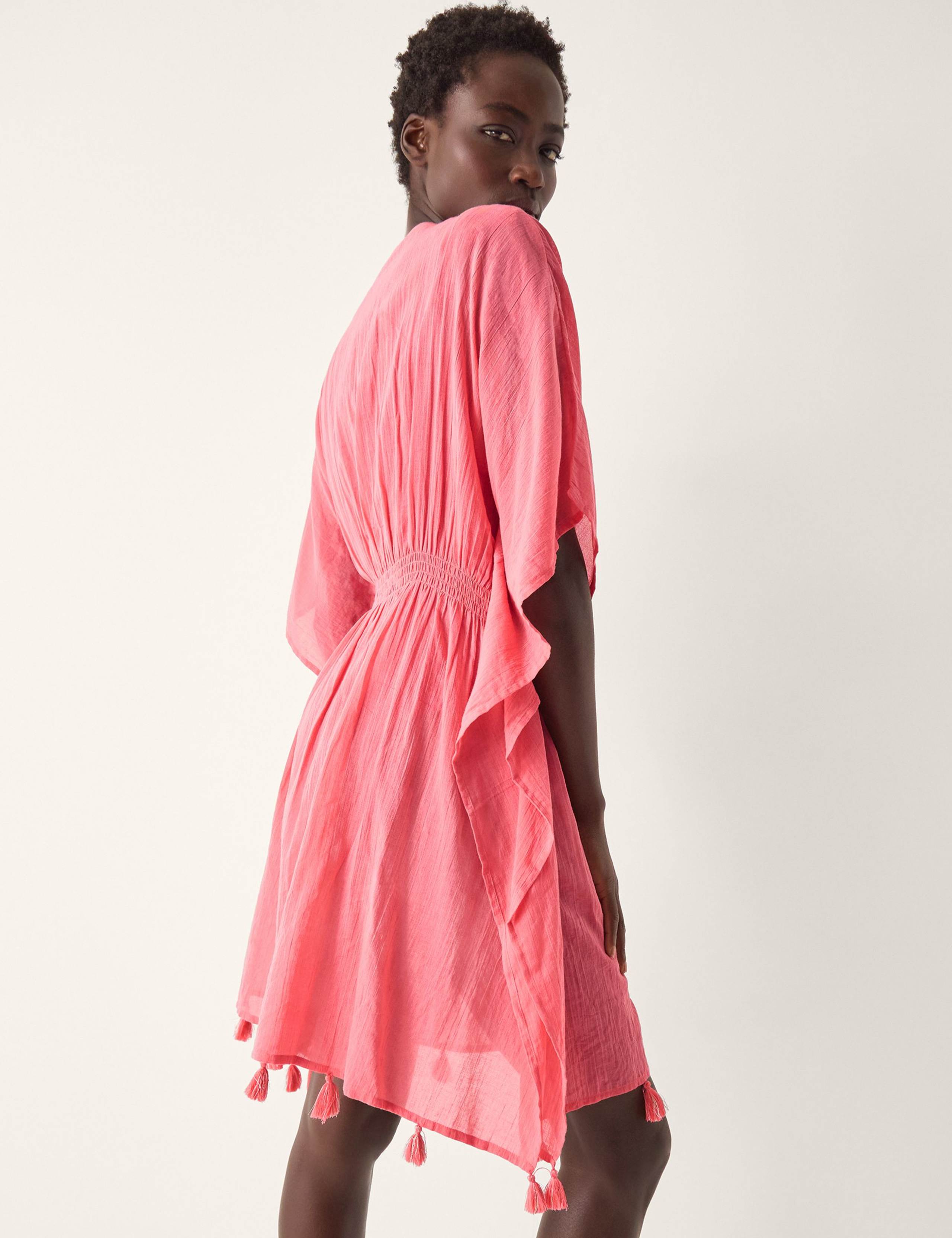 Pure Cotton Embellished V-Neck Mini Kaftan 2 of 4