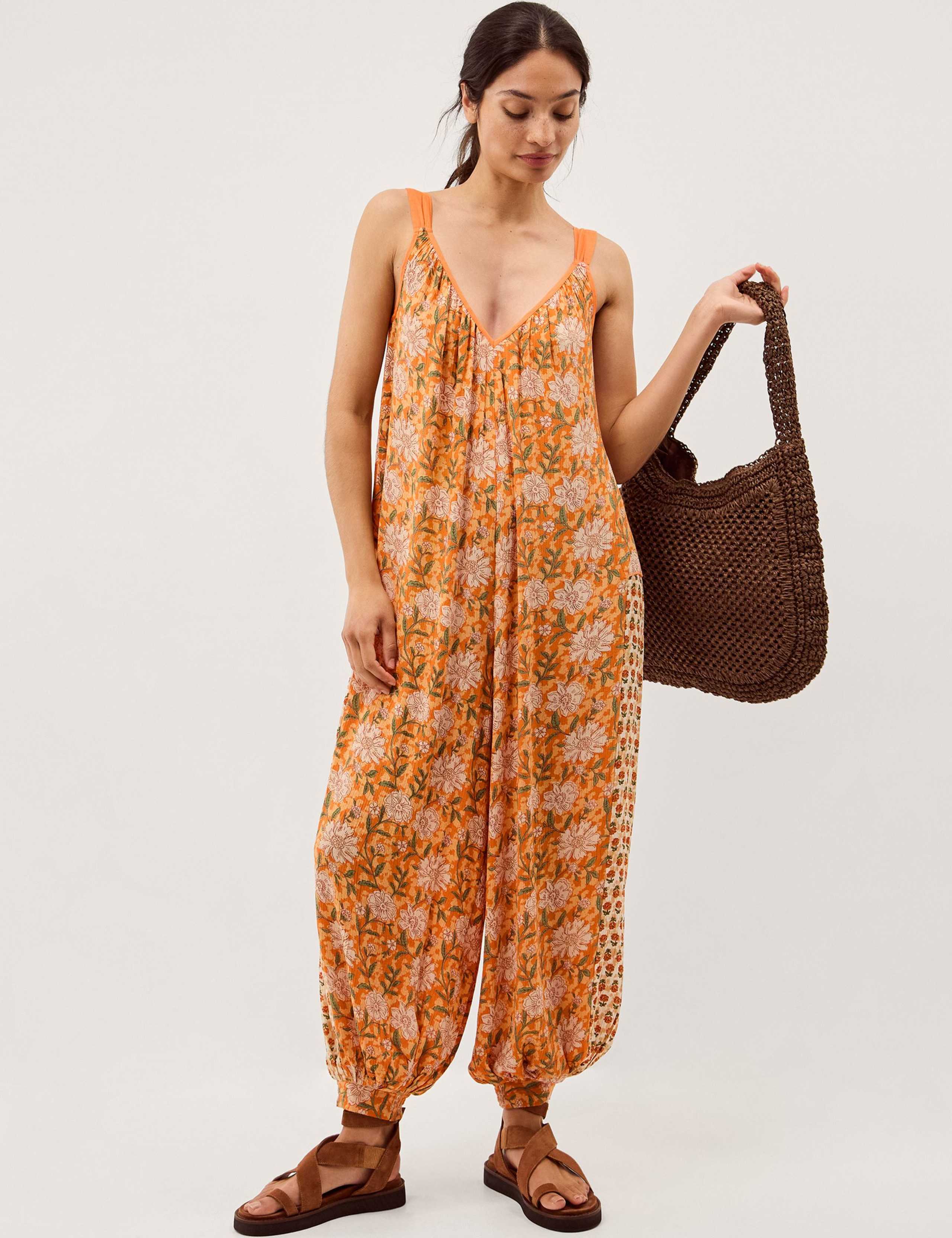 Floral V-Neck Sleeveless Jumpsuit 1 of 5