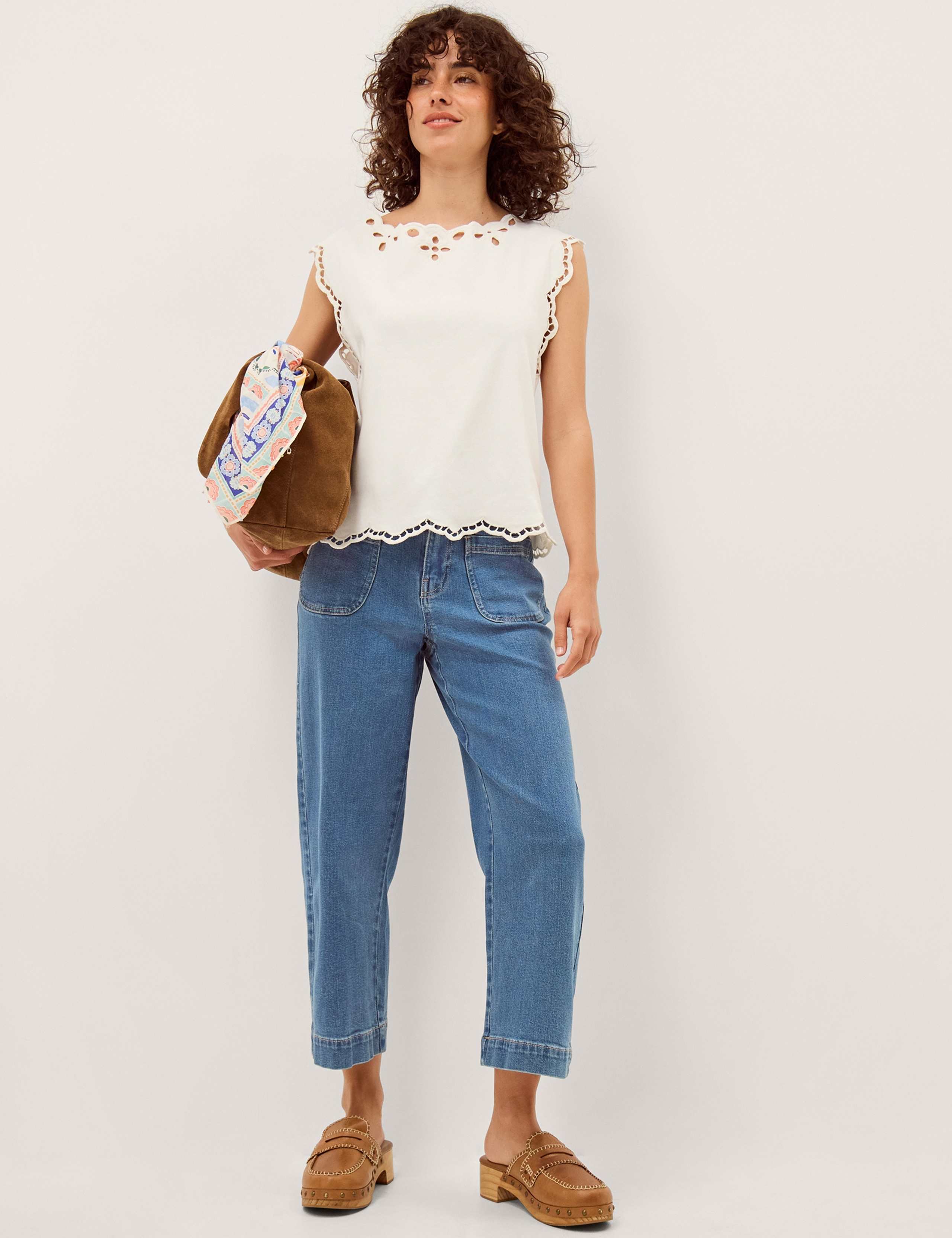 Pure Cotton Cut Out Blouse 2 of 4